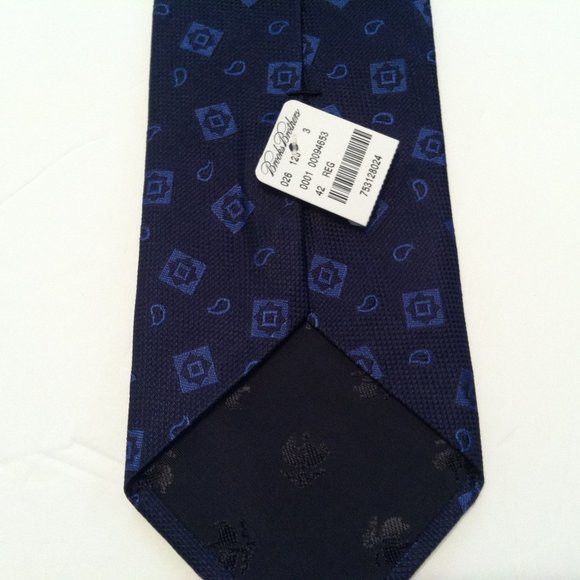 Brooks Brothers BROOKS BROTHERS MEN'S NEW BLUE SILK TIE WIDTH: 3 1/4" Size ONE SIZE - 6 Thumbnail