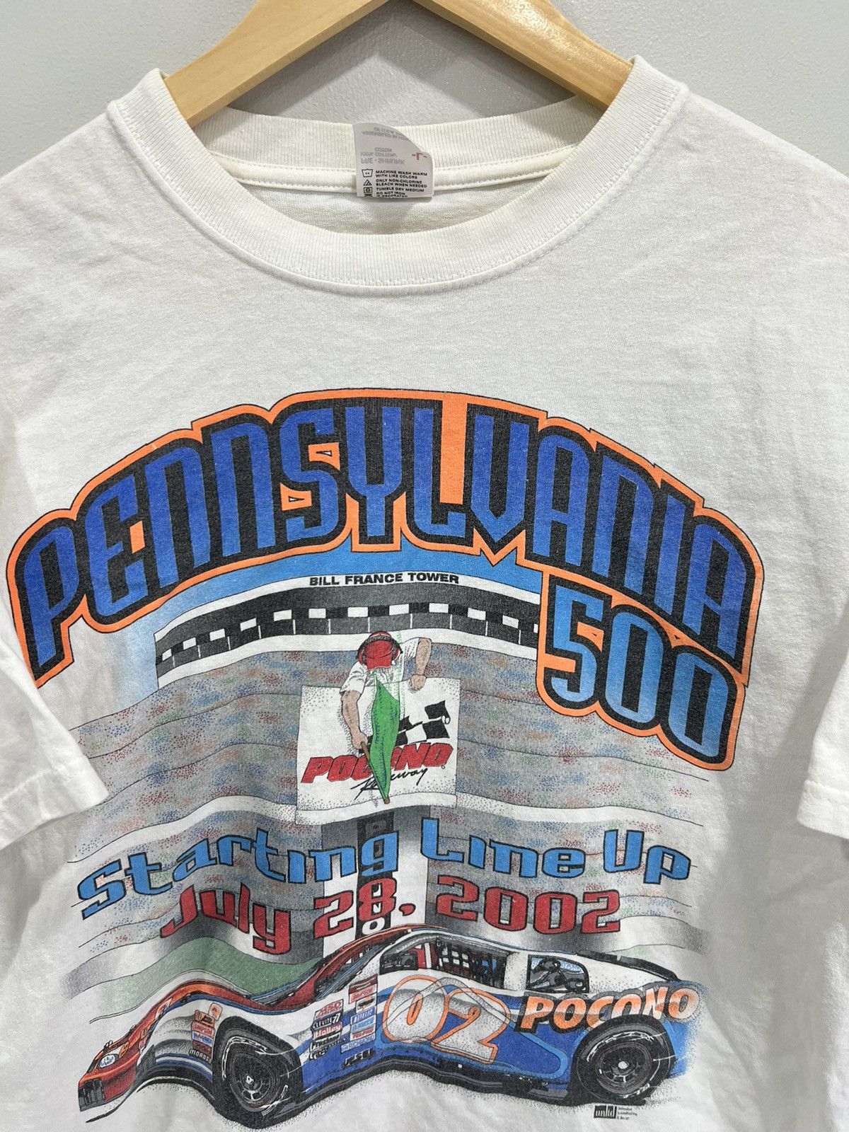 Vintage Vintage Pennsylvania 500 Racing Tee Shirt Size US L / EU 52-54 / 3 - 3 Thumbnail