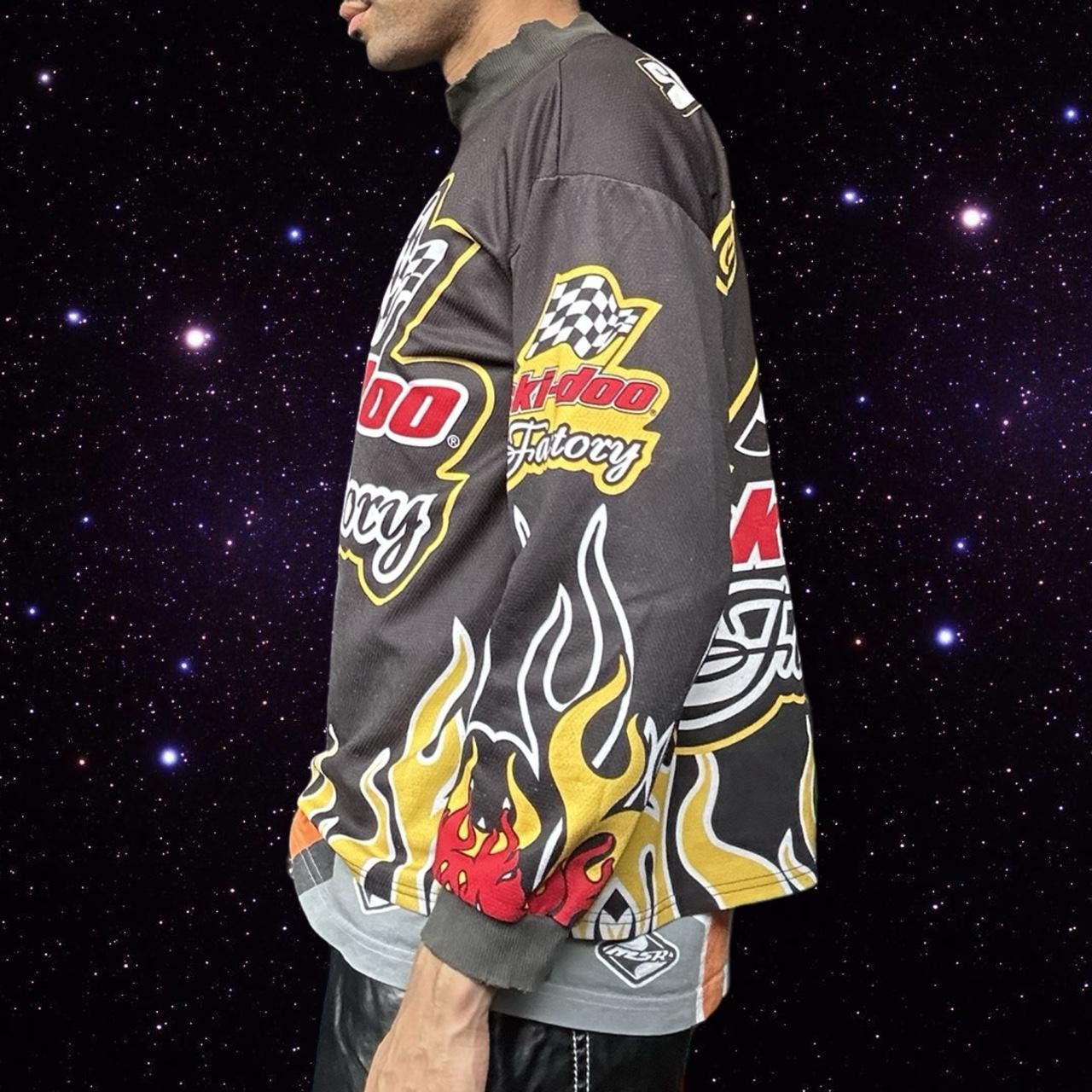 Ski-Doo Vintage Ski Doo Black Flame Motocross Racing Jersey - XXL Size US XXL / EU 58 / 5 - 3 Thumbnail