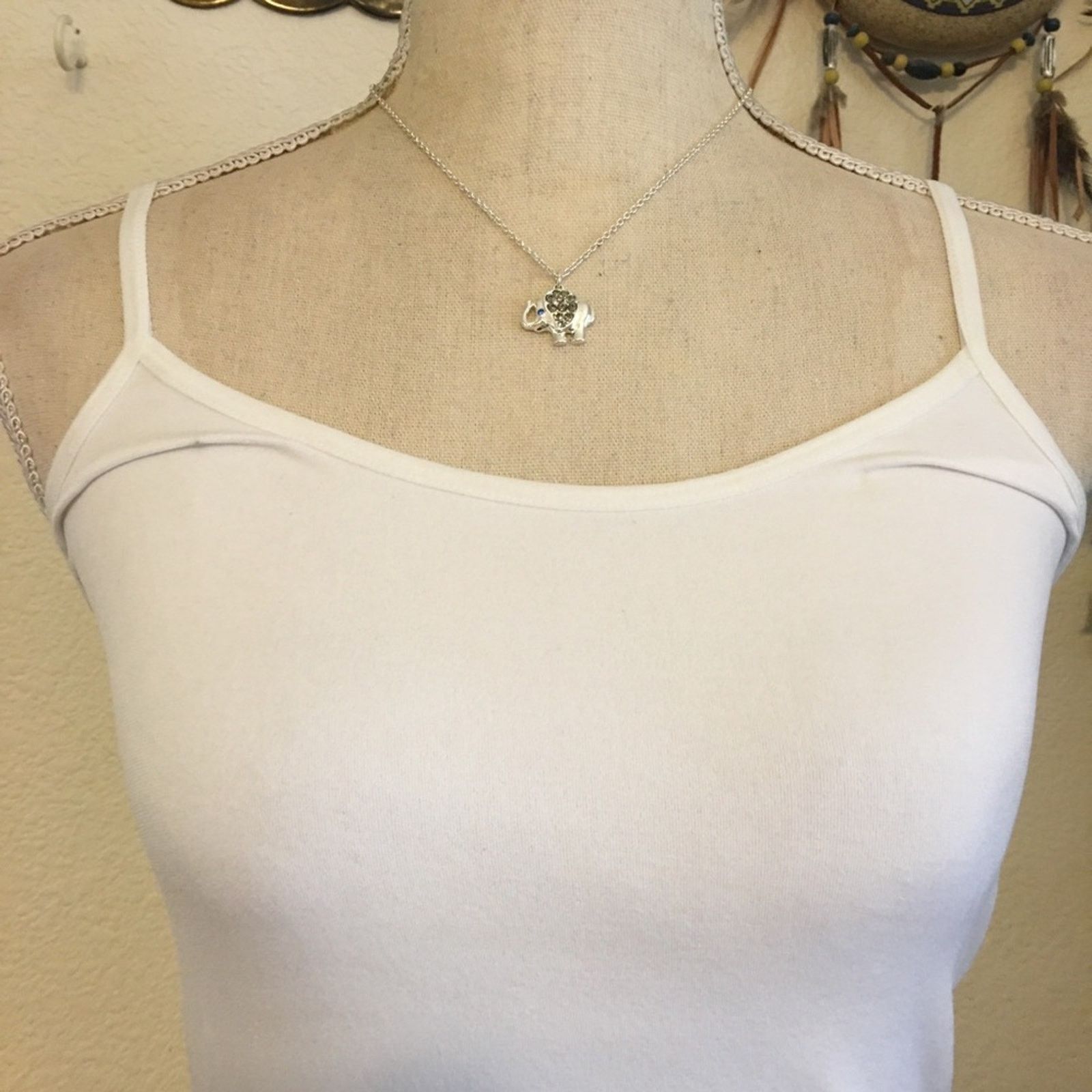 Jewelry Avon lucky elephant shiny silver tone necklace Size ONE SIZE - 3 Thumbnail