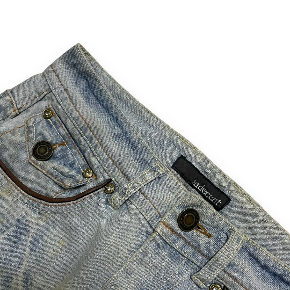 If Six Was Nine JAPANES BRAND INDECENT FLARED DENIM JEANS Size US 30 / EU 46 - 6 Thumbnail