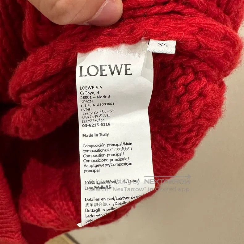 Loewe Loewe Contrast color logo leather patch wool knitted long Size XS / US 0-2 / IT 36-38 - 4 Thumbnail
