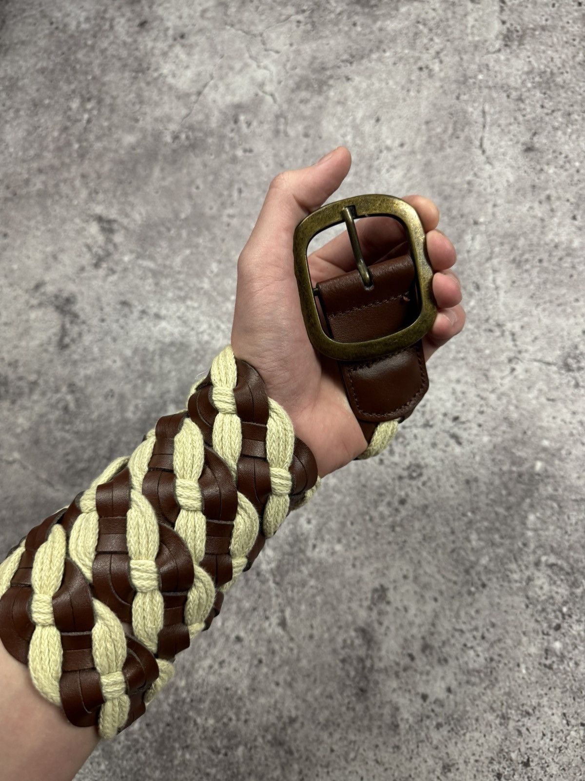 Japanese Brand 00’s NUMBER NINE STYLE BRAIDED LEATHER RARE Y2K BELT VINTAGE Size ONE SIZE - 2 Thumbnail