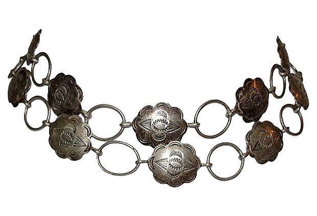 Designer Sterling Silver Concho Necklace Size ONE SIZE - 1 Thumbnail