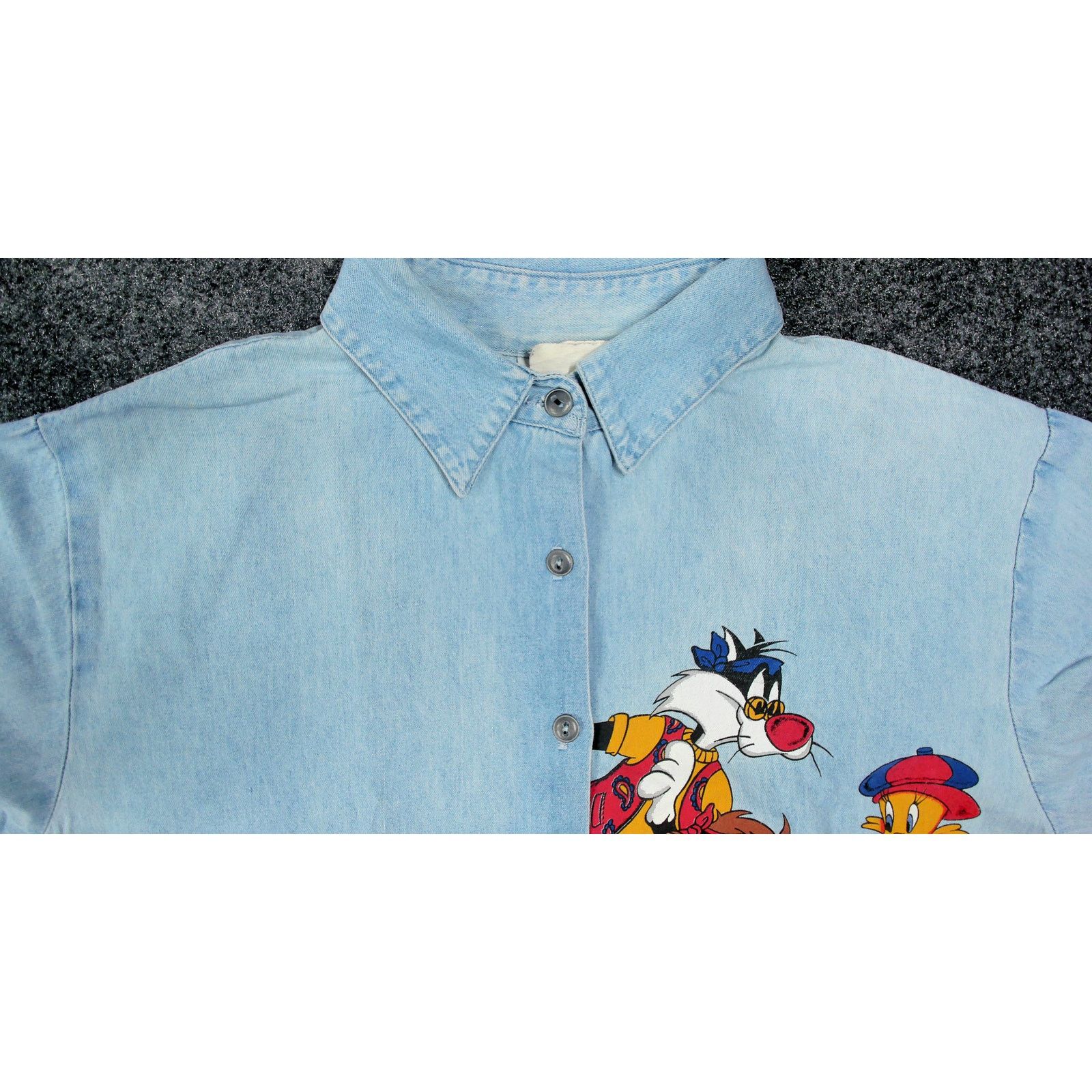 Vintage Jerry Leigh Y2K 2008 Looney Tunes Boxy Chambray Overshirt Size M / US 6-8 / IT 42-44 - 13 Thumbnail