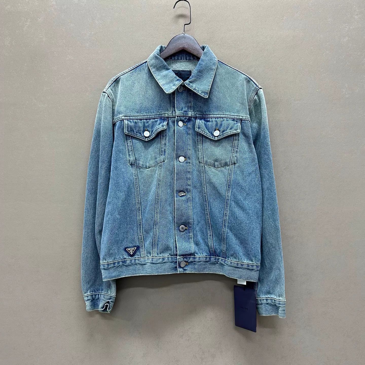 Prada Blue Denim Jacket with Button Front, XL Size US XL / EU 56 / 4 - 1 Thumbnail