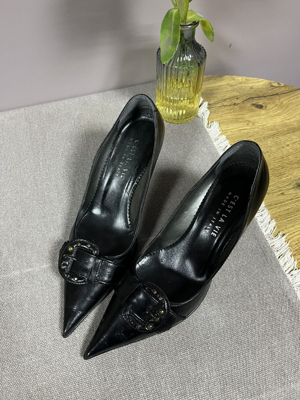 If Six Was Nine Vintage Avant Garde Y2K Heels Size US 6 / IT 36 - 1 Thumbnail