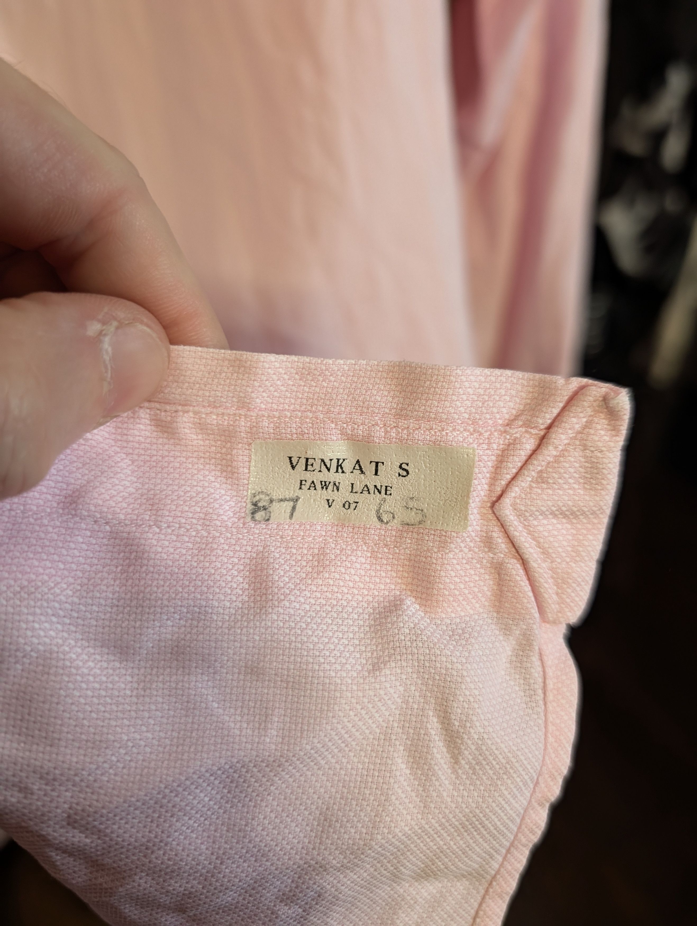 Hamilton Pink pique French cuff bespoke MiUSA cotton dress shirt Size US L / EU 52-54 / 3 - 9 Thumbnail