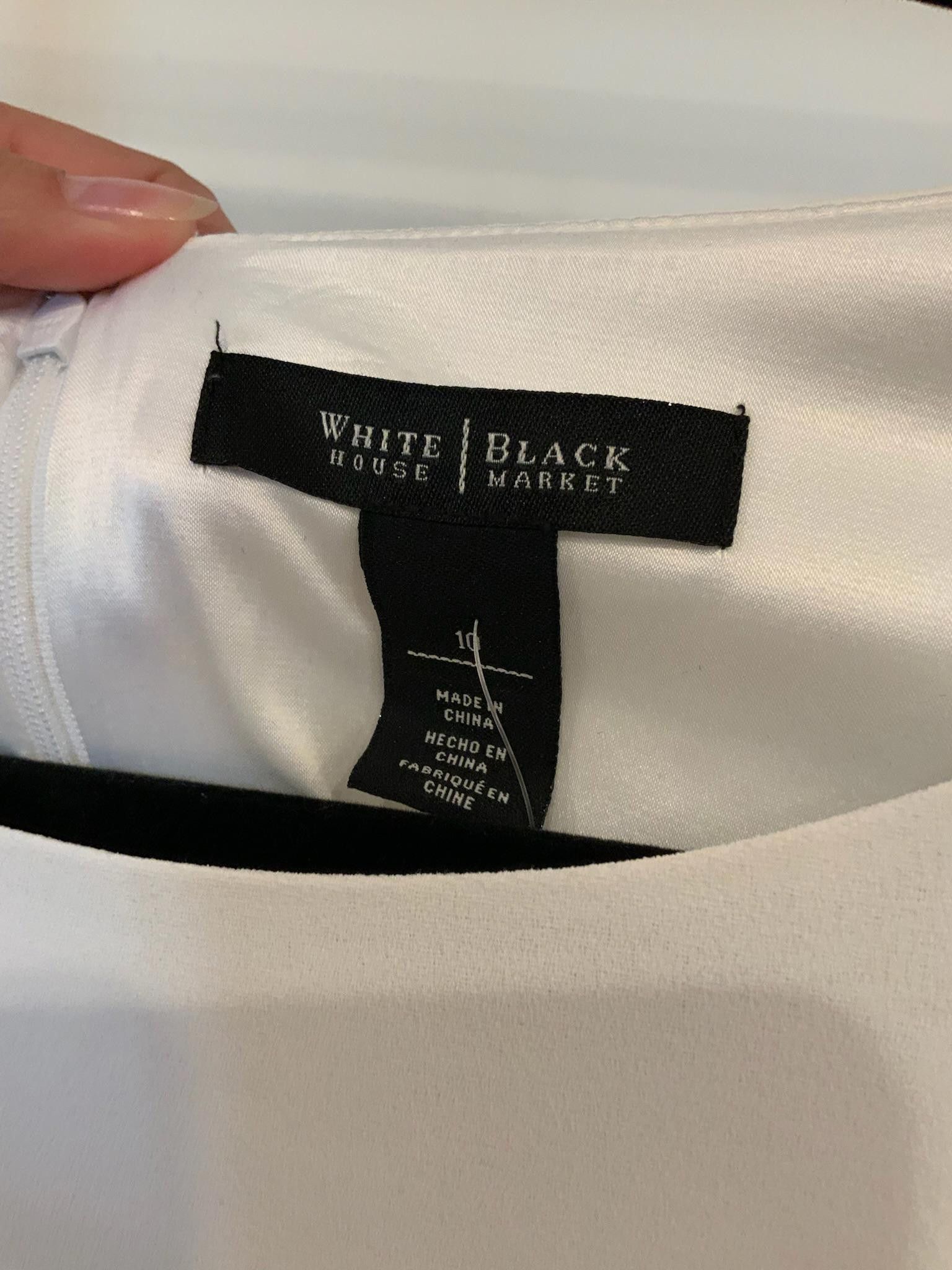 Elegant White Dress with Pleated Sleeves by WHBM