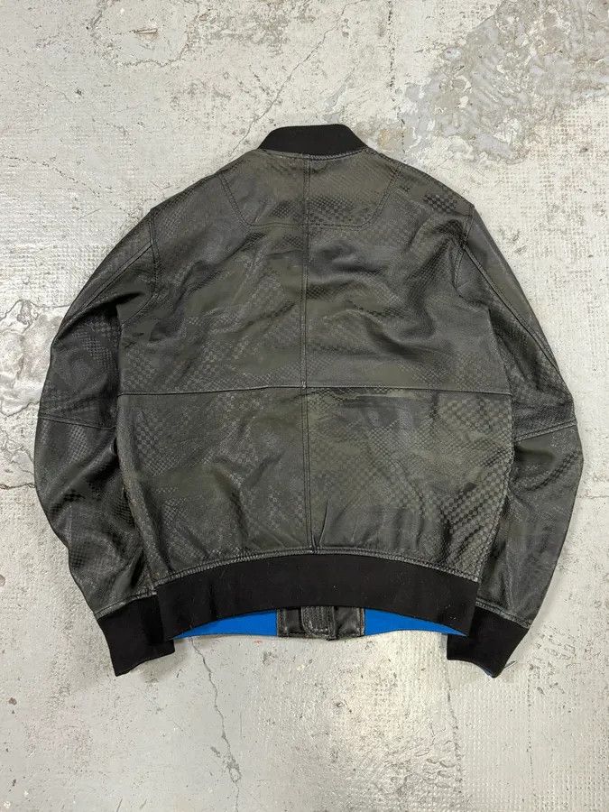 Diesel 2000s Diesel Camo Square Black Leather Bomber Jacket Size US S / EU 44-46 / 1 - 5 Thumbnail