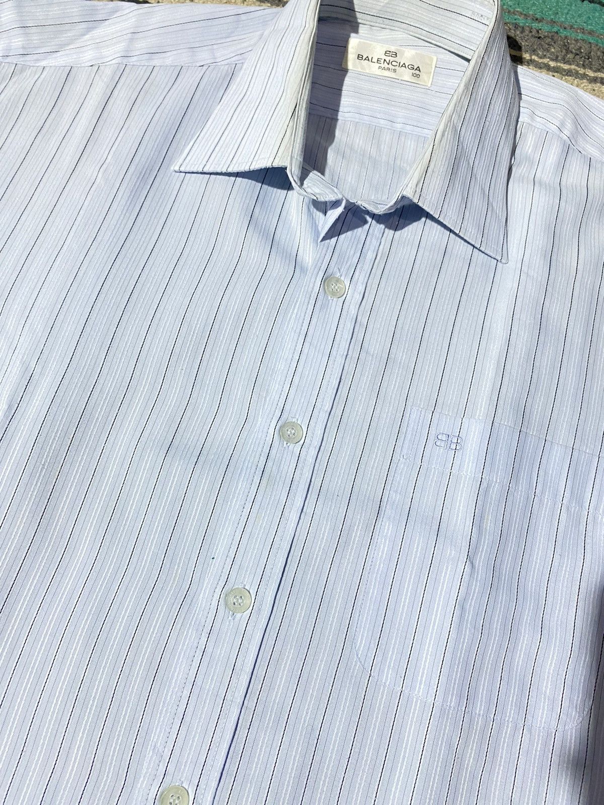 Balenciaga Balenciaga Striped Shirt Size US L / EU 52-54 / 3 - 9 Thumbnail