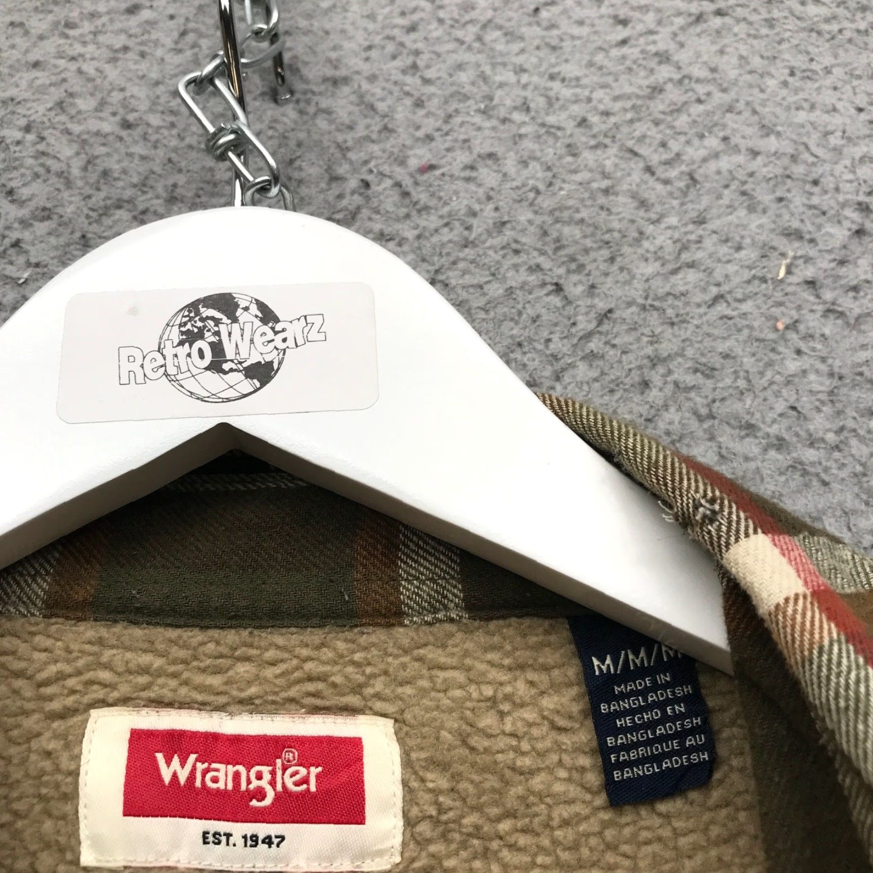 Wrangler Wrangler Button-Down Shirt Plaid Sherpa Lined Men M Casual Fall Winter Brown Green Red Size US M / EU 48-50 / 2 - 4 Thumbnail