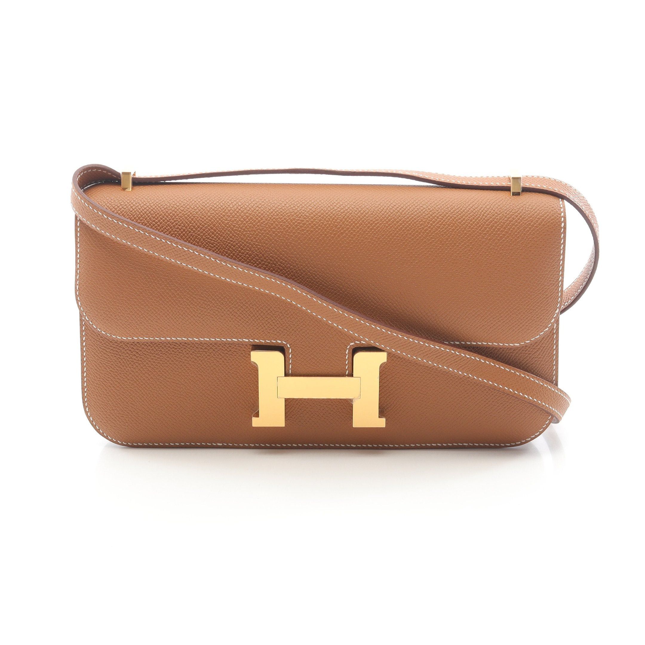 Hermes Hermes Constance Elan Gold Shoulder Bag Veau Epsom Light Brown Hardware Double Engraved Size ONE SIZE - 1 Thumbnail