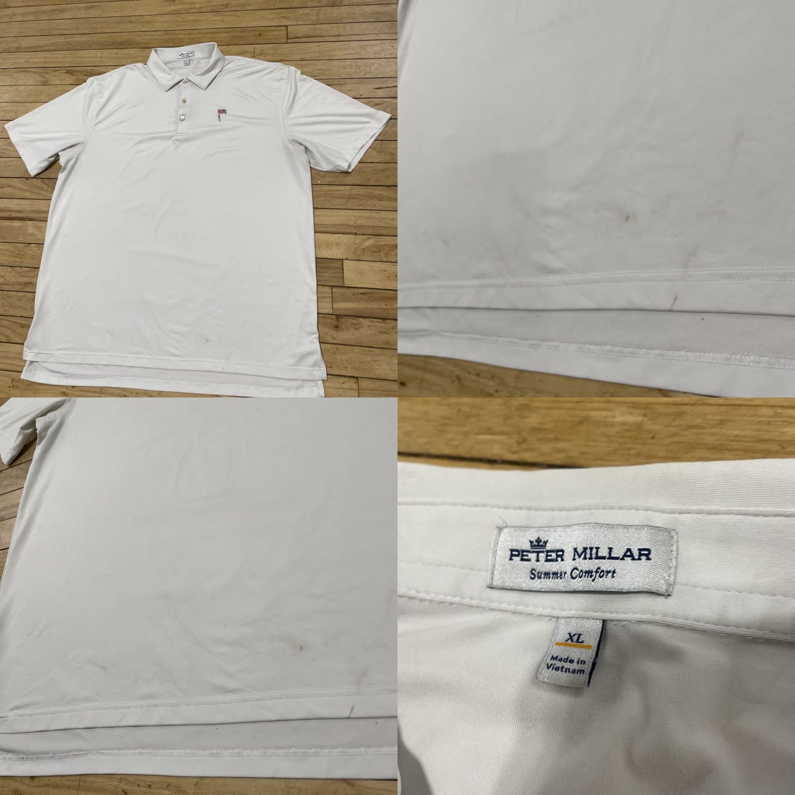 Peter Millar VINTAGE Peter Millar Summer Comfort Polo Shirt Men XL White A Golf Flag Logo Golfer Rare Size US XL / EU 56 / 4 - 9 Thumbnail