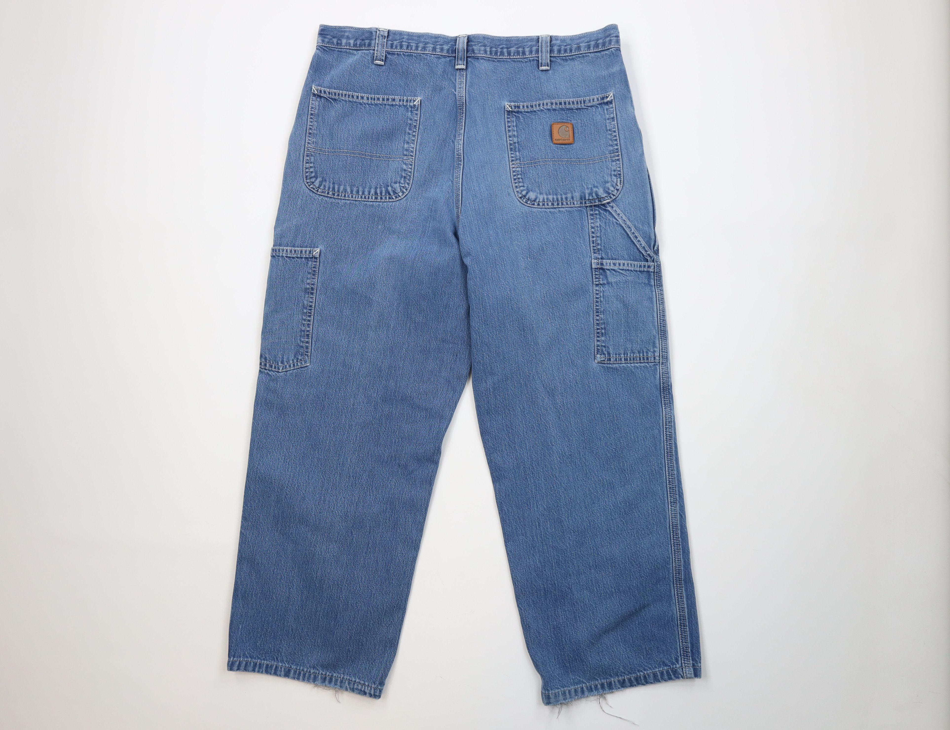 Carhartt Vintage Carhartt Wide Leg Dungaree Denim Jeans Blue Cotton Size US 36 / EU 52 - 11 Thumbnail