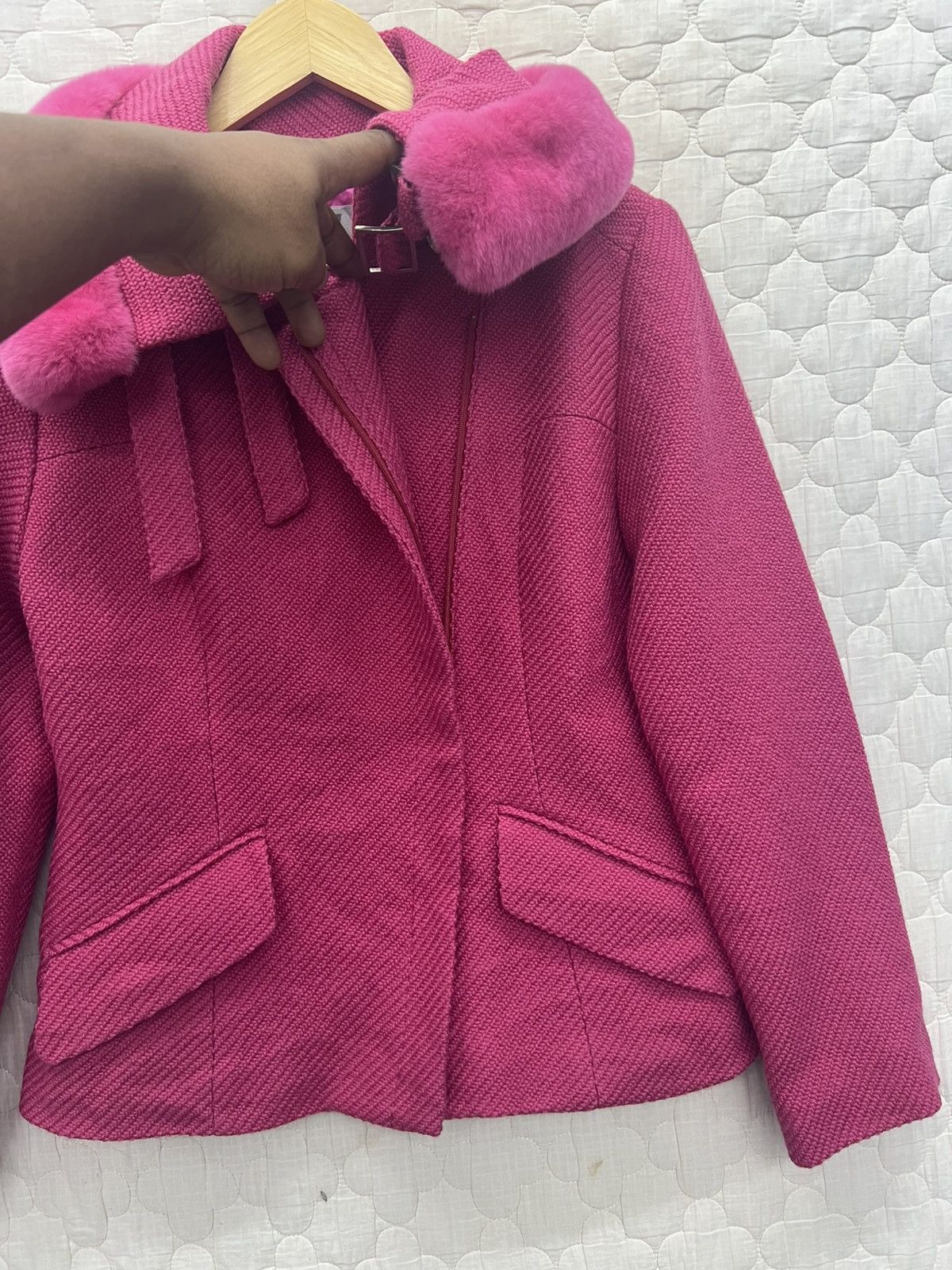 Karl Lagerfeld KARL LAGERFELD FUCHSIA TWEED JACKET Size S / US 4 / IT 40 - 7 Thumbnail
