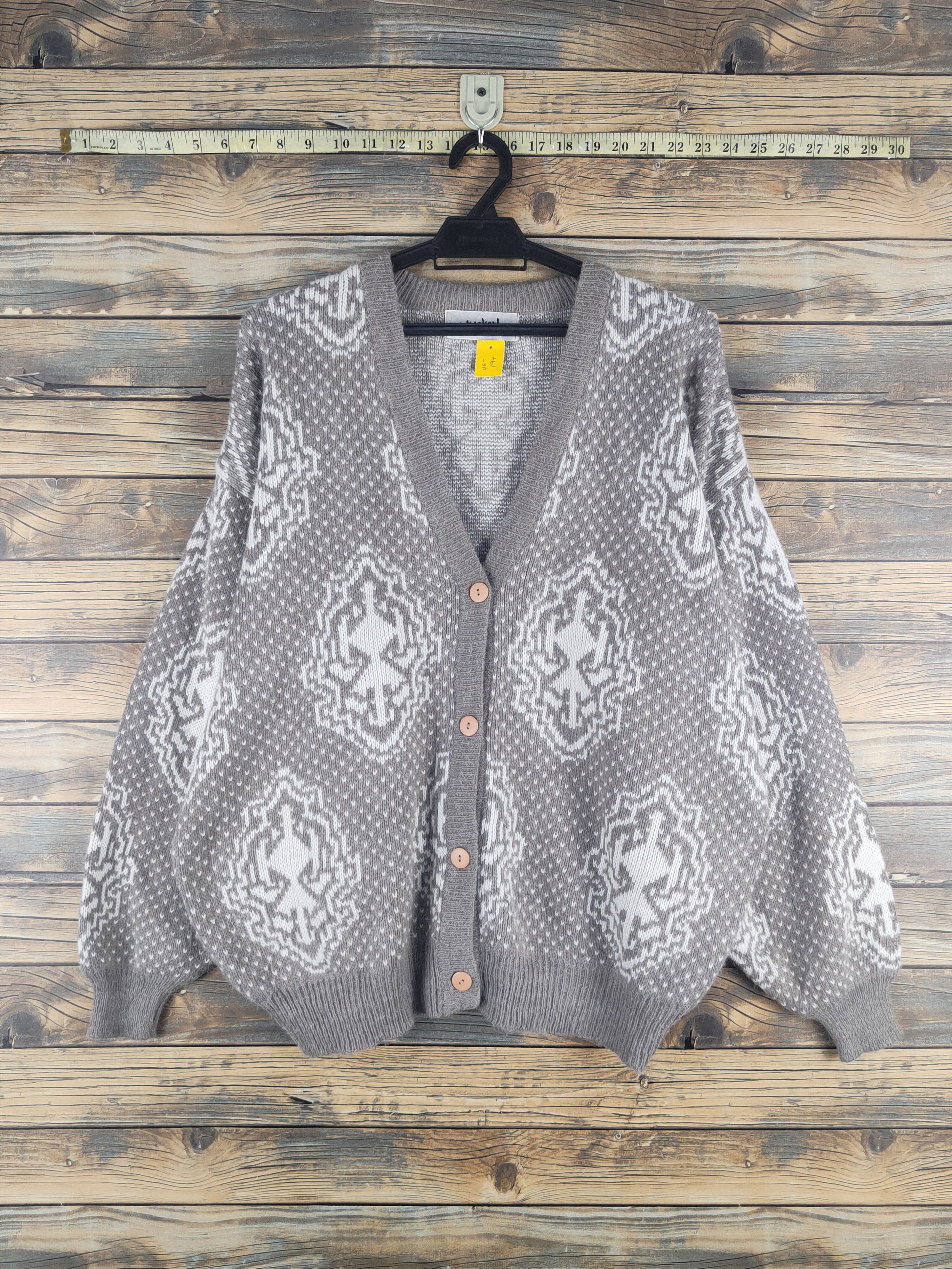 Japanese Brand DL Mackoul vintage Gray Knitwear Cardigan #46-194T Size XL / US 12-14 / IT 48-50 - 1 Thumbnail