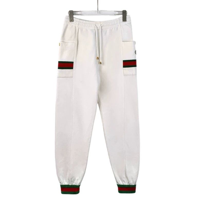 Gucci Gucci SizeXS White logo embroidered cotton drawstring leg c Size US 27 - 1 Thumbnail