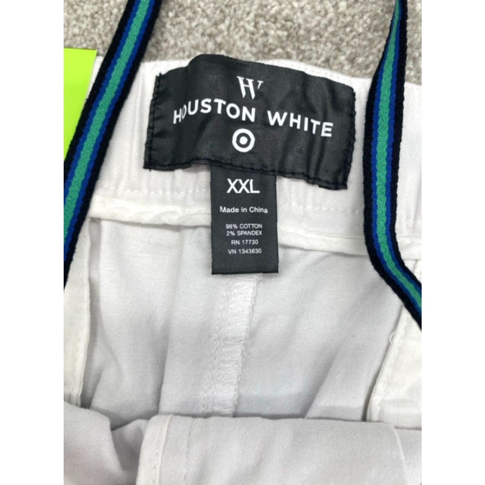 Vintage NWT Houston White Chino Shorts Men's 2XL White Hawaiian Floral Print Stretch NEW Size US 44 / EU 60 - 5 Thumbnail