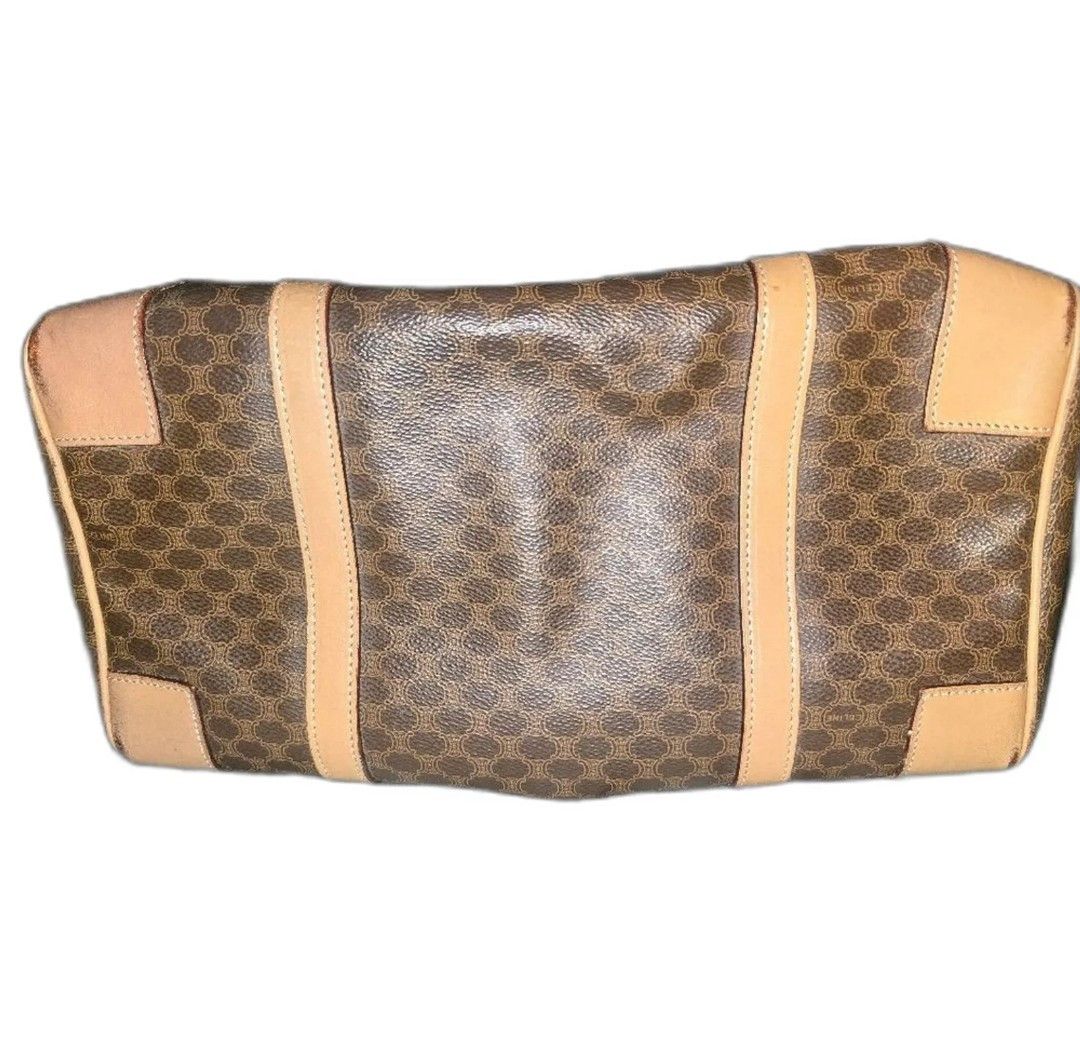 Celine Celine Coated Canvas Macadam Brown and Tan Boston Duffle Bag Size ONE SIZE - 3 Thumbnail