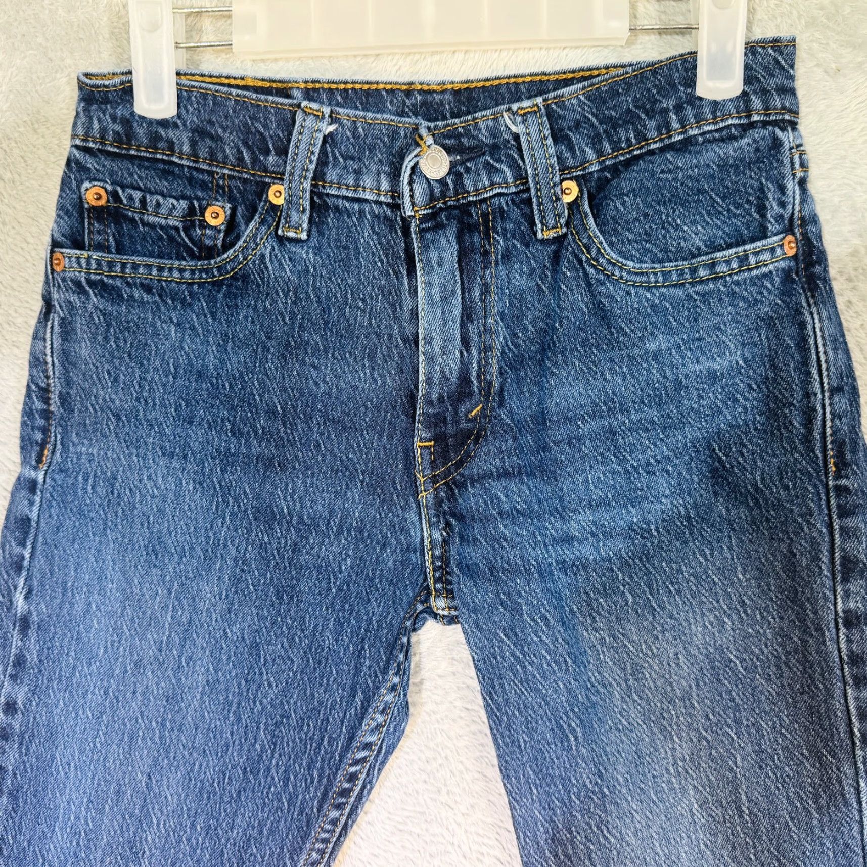 Levi's VINTAGE Levi's 511 Jeans Mens 29x30 Slim Taper Blue Medium Wash Denim 5-Pocket Logic Logo Zipper Closure Mens 90s Theme Size US 29 - 3 Thumbnail