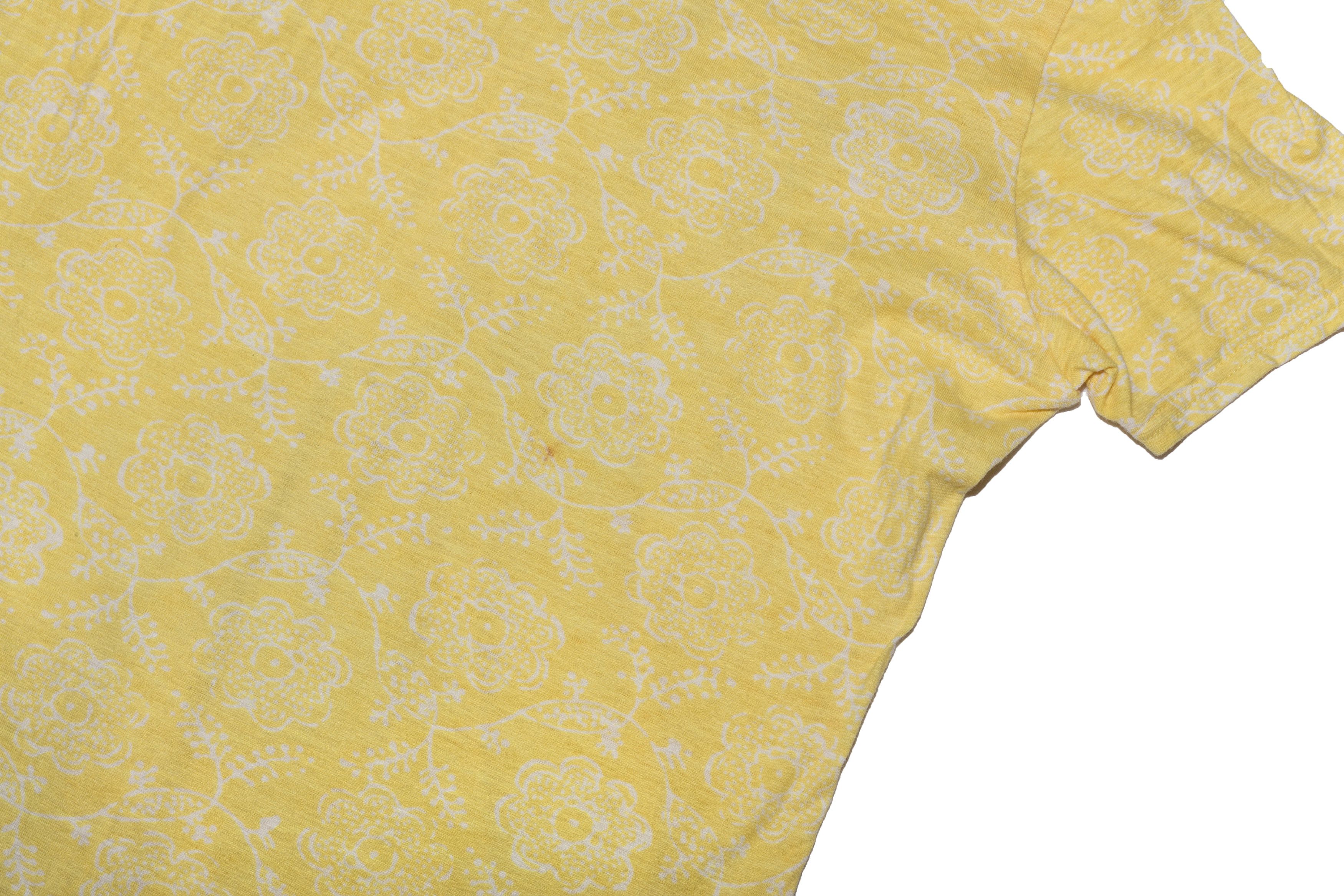 Issey Miyake Yellow Floral Gathered S/S Top Size M / US 6-8 / IT 42-44 - 3 Thumbnail