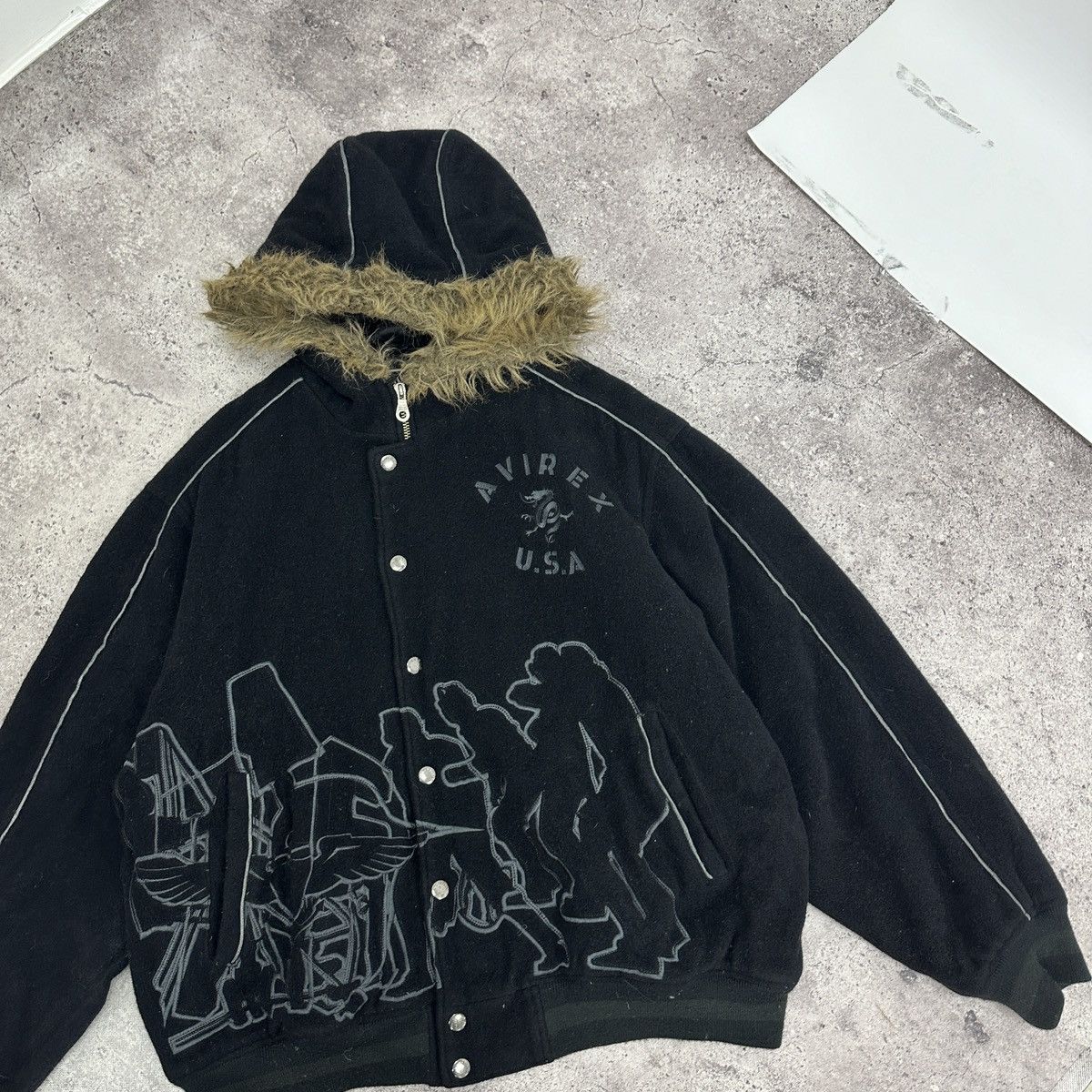 Avirex Vintage 90s Avirex Leather & Wool Jacket USA embroidered y2k Size US XL / EU 56 / 4 - 6 Thumbnail