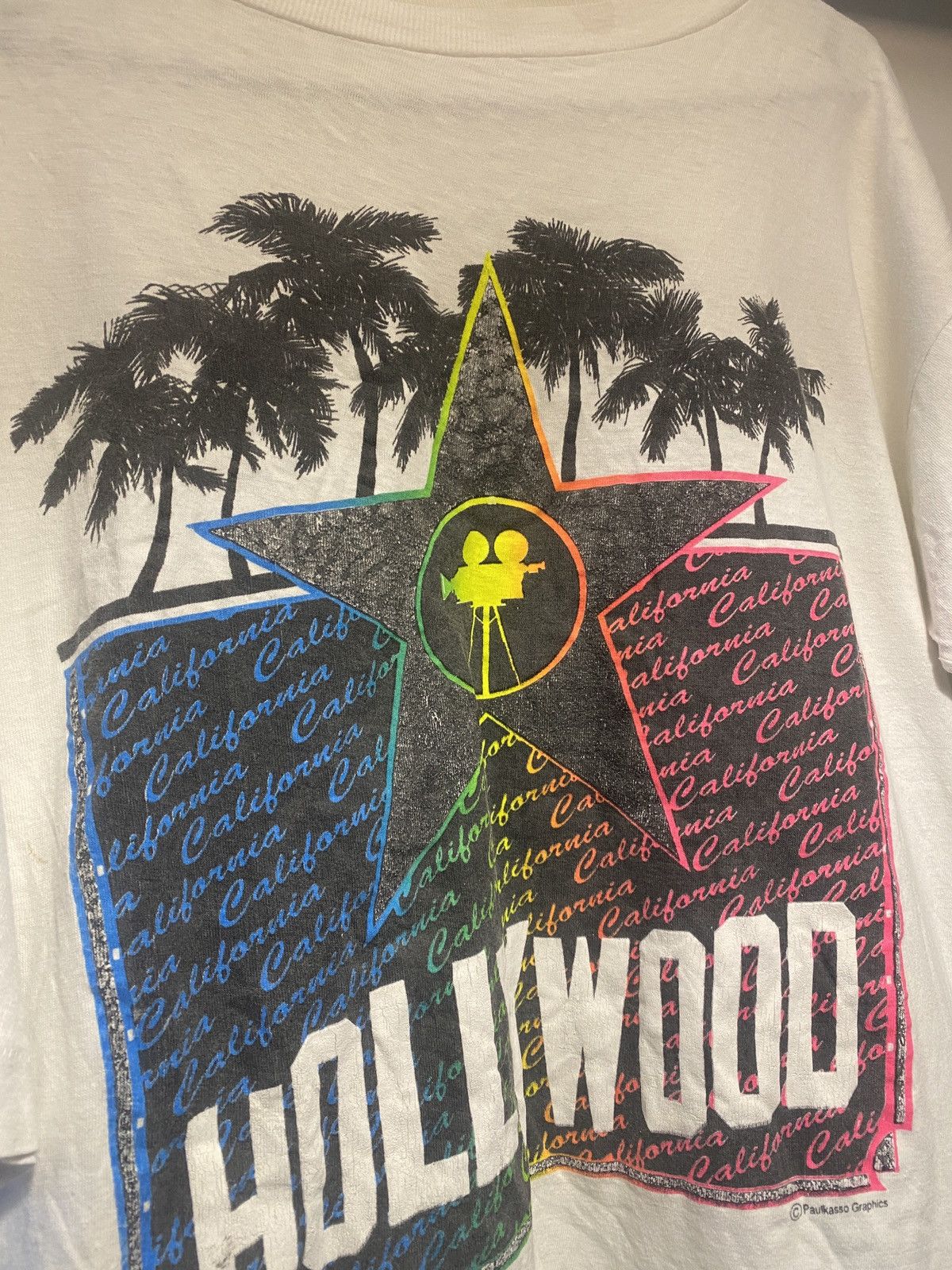 Vintage Vintage hollywood paulkasso graphics single stitch 90s tee Size US L / EU 52-54 / 3 - 3 Thumbnail