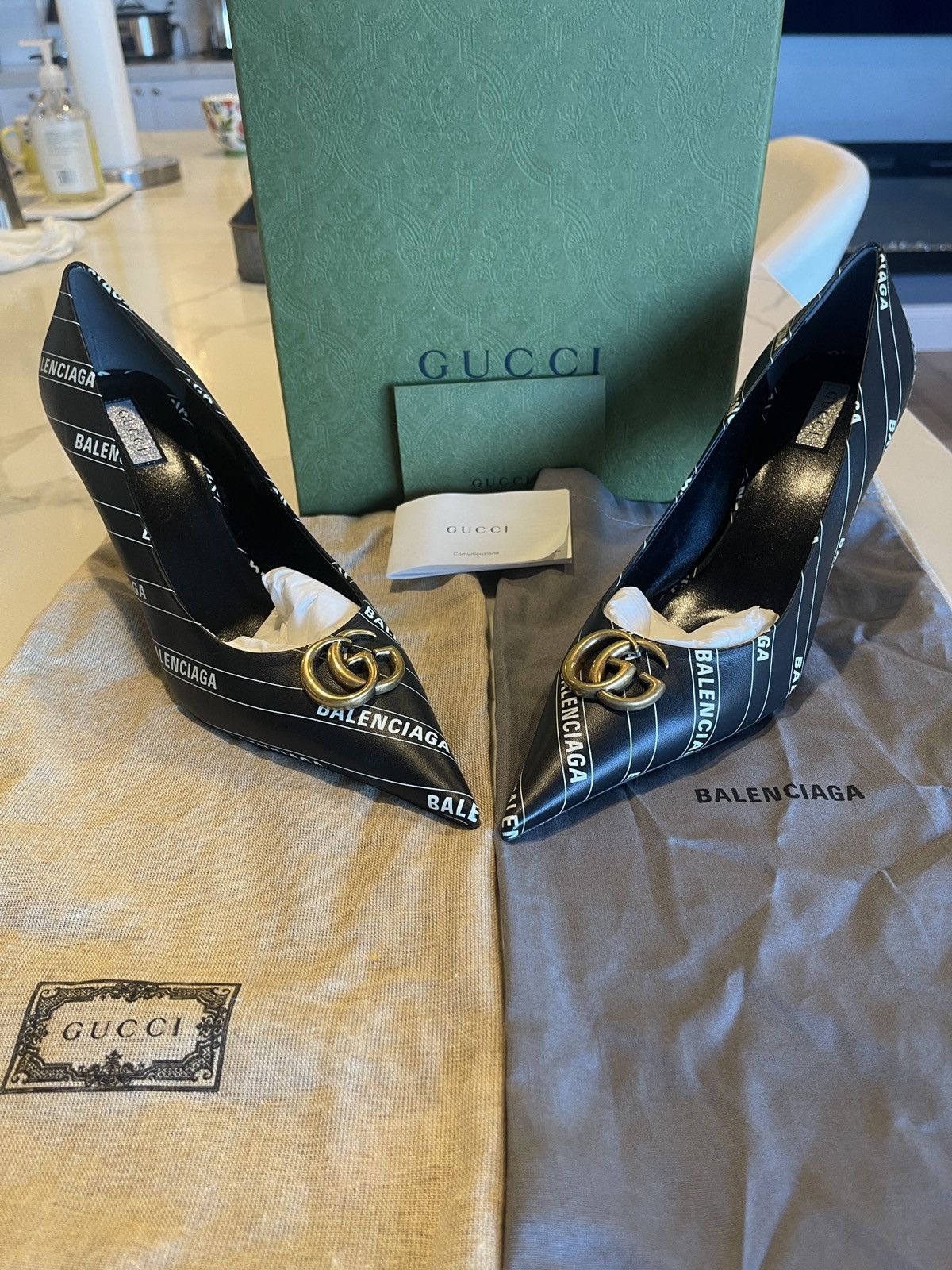 Balenciaga × Gucci Leather Upper and Sole Pump Nappa Charlotte Bale Size US 10 / IT 40 - 1 Thumbnail