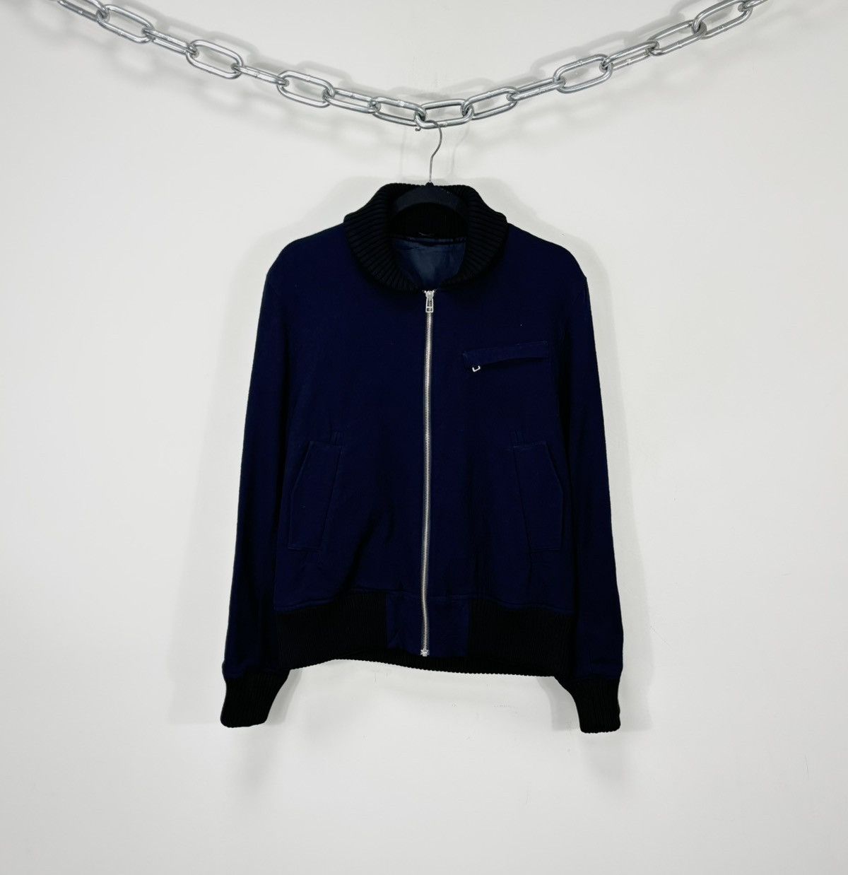 Acne Studios Acne Studios AW07 Vintage Men’s Navy Blue Wool Bomber Jacket Size US M / EU 48-50 / 2 - 1 Thumbnail
