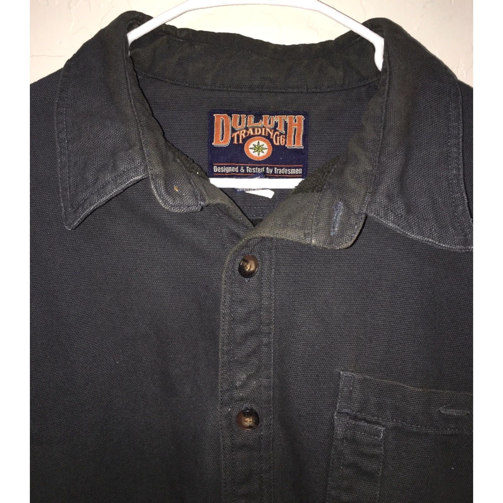 Duluth Trading Company VINTAGE Duluth Trading Company Work Canvas Shirt Jacket Men XL Grayish Blue | Heavy Durable Outer Shell Size US XL / EU 56 / 4 - 3 Thumbnail