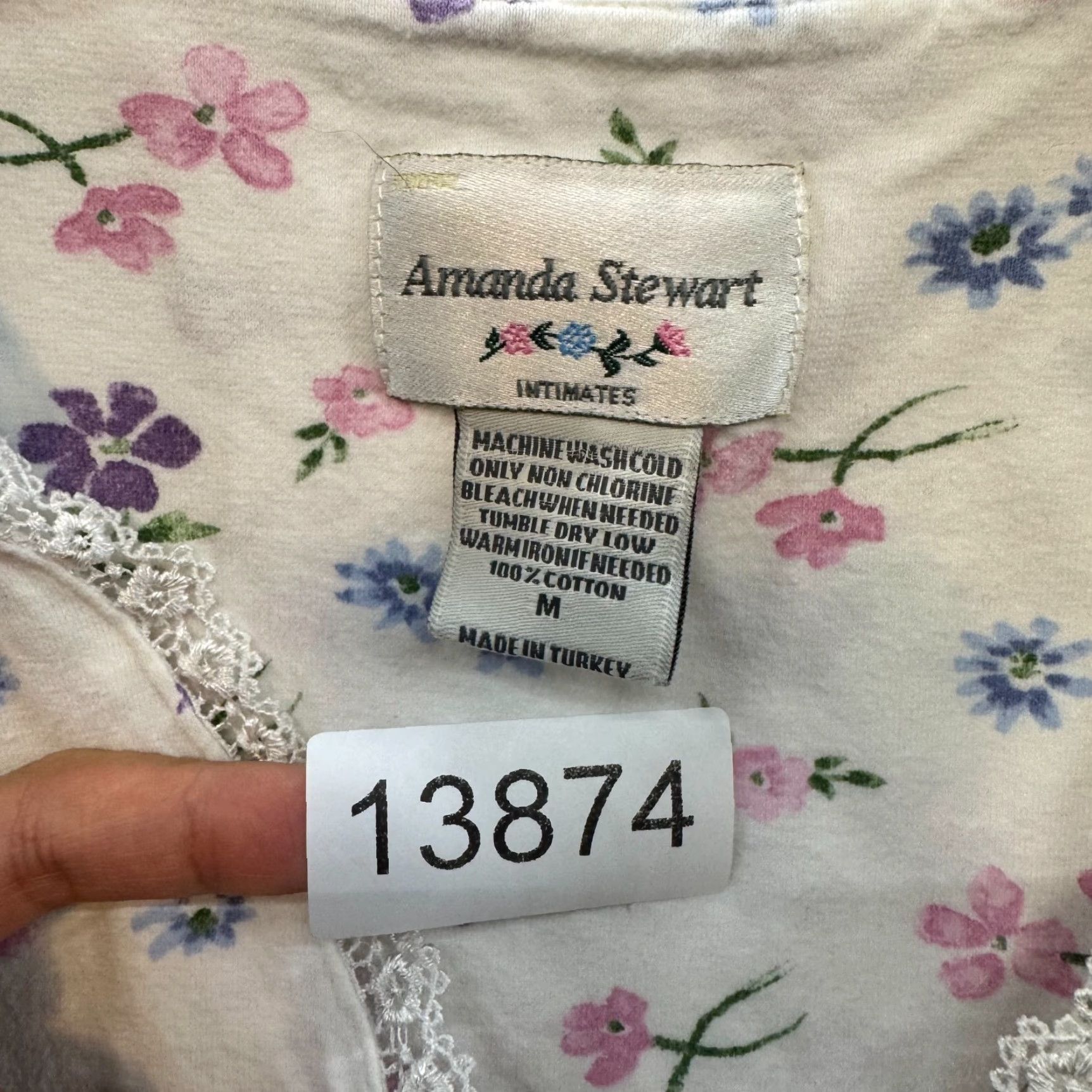 Vintage VINTAGE Amanda Stewart Nightgown Sleep Dress M White Floral Cottagecore Prairie Grandma Slip Edwardian Cotton Medium Women? Size M / US 6-8 / IT 42-44 - 8 Thumbnail