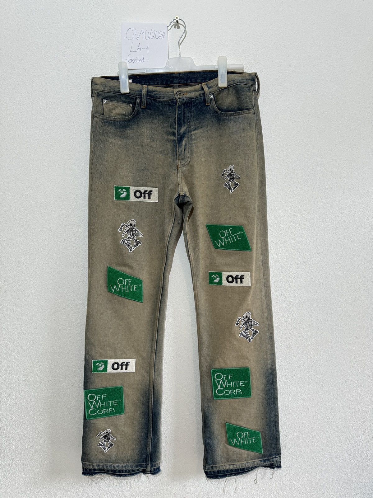 Image of Off White Off-White Multi-Logo Jeans in Blue, Men's (Size 34)