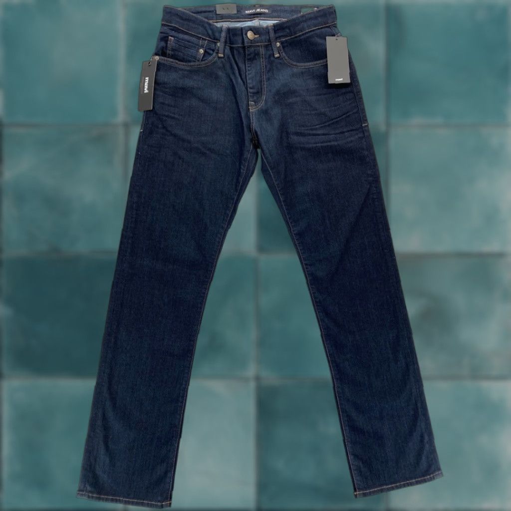 Vintage Mavi Jeans Zach Mens 30x34 Straight Leg Dark Wash Blue Stretch Denim Mid Rise Jeans Size US 30 / EU 46 - 1 Thumbnail