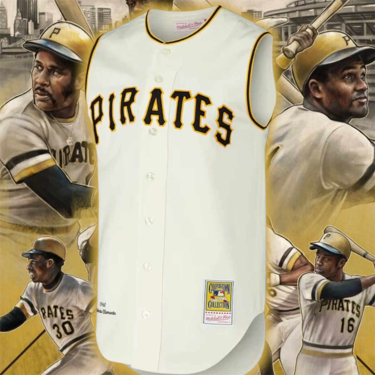 MLB × Mitchell & Ness Authentic Pittsburgh 🏴‍☠️ Pirates 1960 CLEMENTE Jersey Size US S / EU 44-46 / 1 - 5 Thumbnail