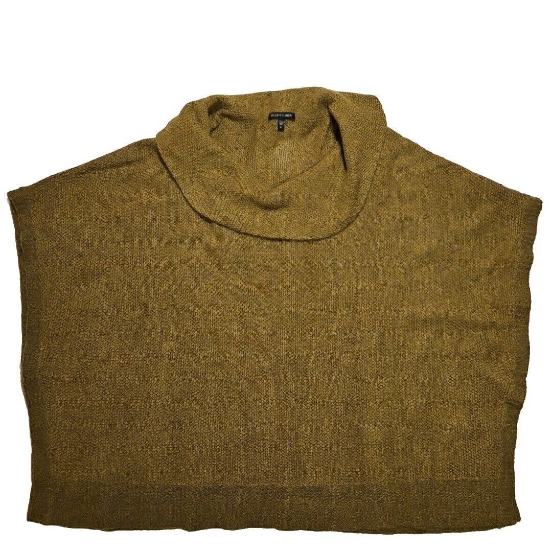 Eileen Fisher Eileen Fisher Poncho Womens XL Green Cashmere Mohair Cowl Ne Size XL / US 12-14 / IT 48-50 - 1 Thumbnail