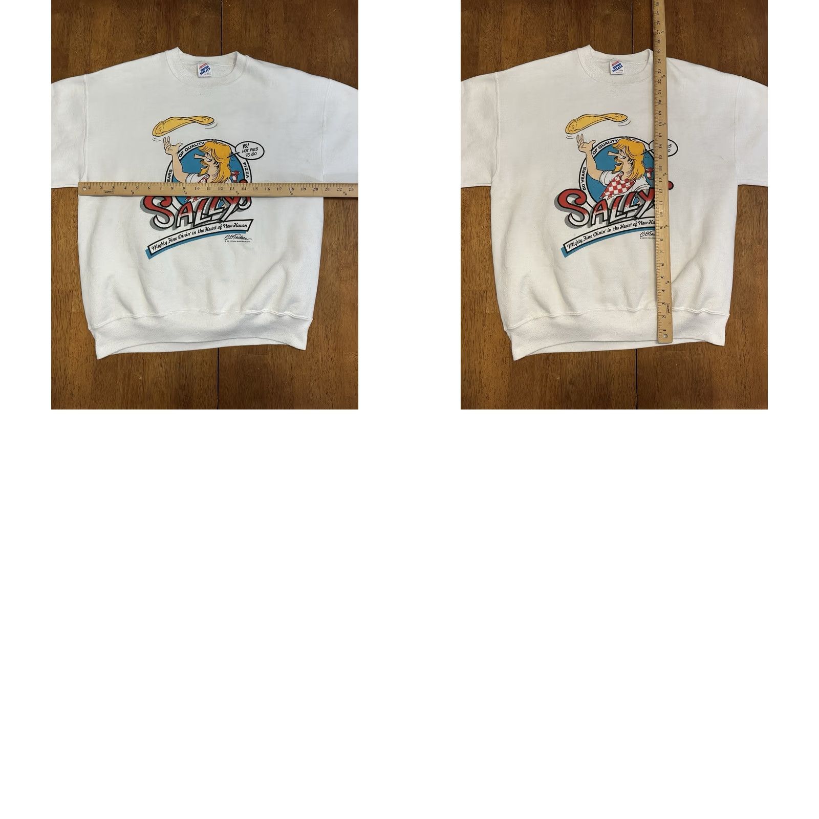 Jerzees VINTAGE Sally’s Apizza Sweatshirt 1988 Original CT 50th Anniversary Fits M White Size US M / EU 48-50 / 2 - 8 Thumbnail