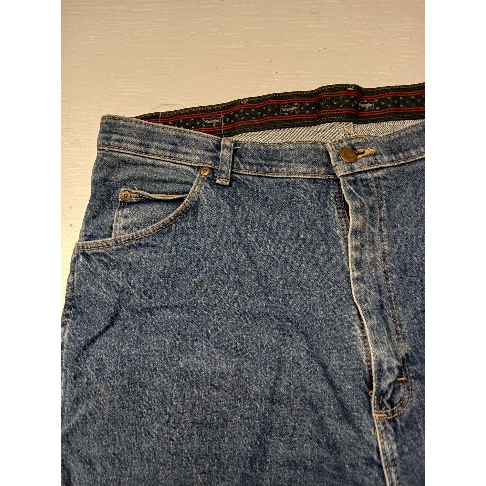 Wrangler Wrangler (38x32) Men's Straight Blue Denim Jeans Size US 38 / EU 54 - 3 Thumbnail