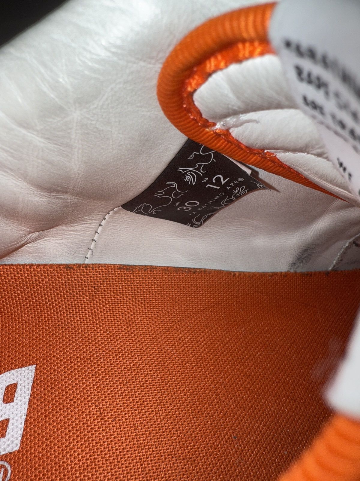 Bape 2021 patent leather orange bapesta Size US 12 / EU 45 - 8 Thumbnail