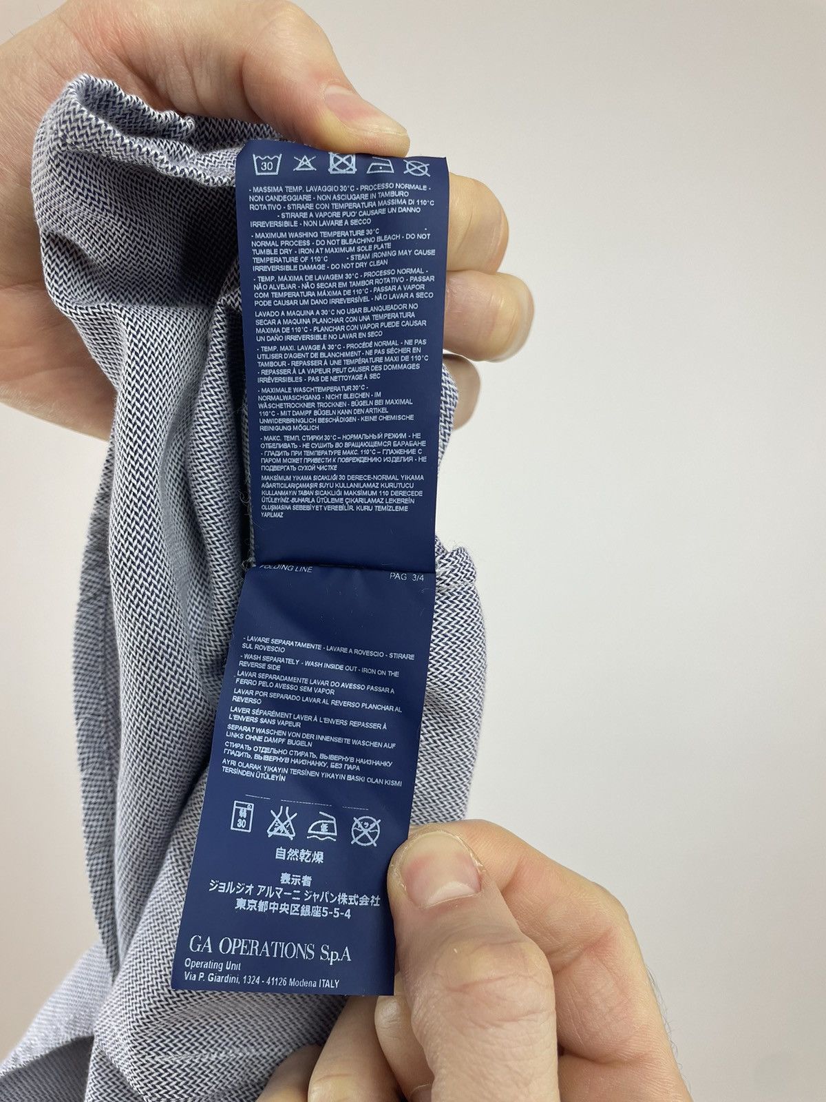 Armani × Giorgio Armani ARMANI JEANS shirt Italian Fabric Blue cotton long sleeve XL Size US XL / EU 56 / 4 - 12 Thumbnail