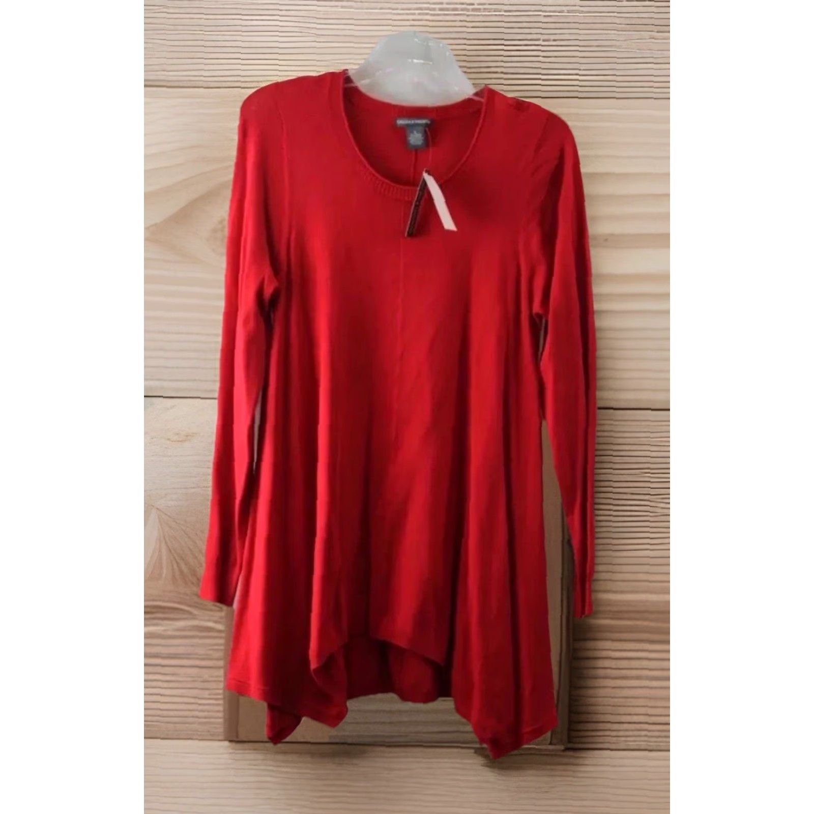 Vintage Chelsea & Theodore Sweater Shirt Adults L Red Knit Pullover Scoop Neck Size L / US 10 / IT 46 - 2 Thumbnail