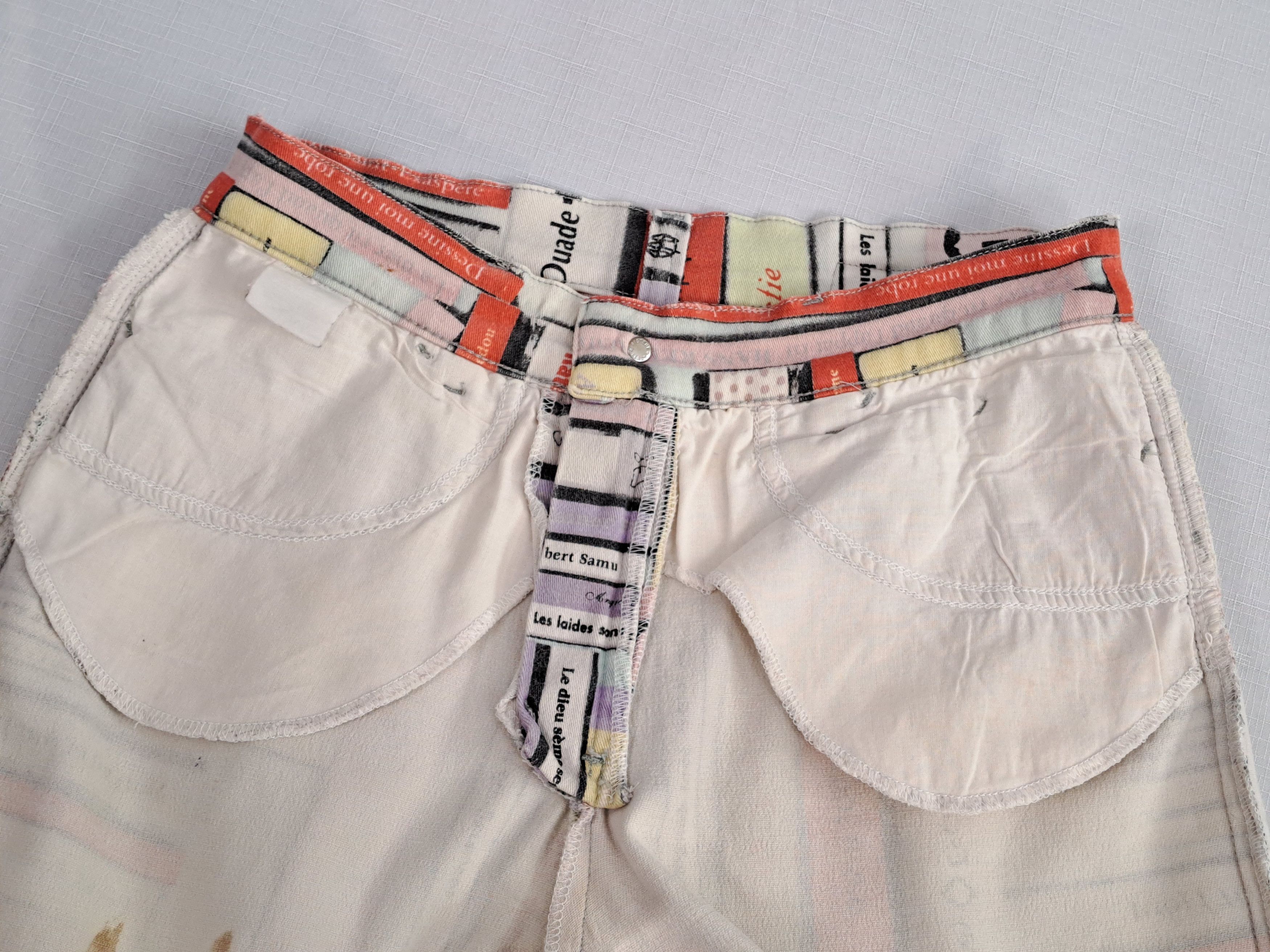 Jean Paul Gaultier × Vintage Vtg Jean Paul Gaultier playful books print jeans. Size 28" / US 6 / IT 42 - 11 Thumbnail