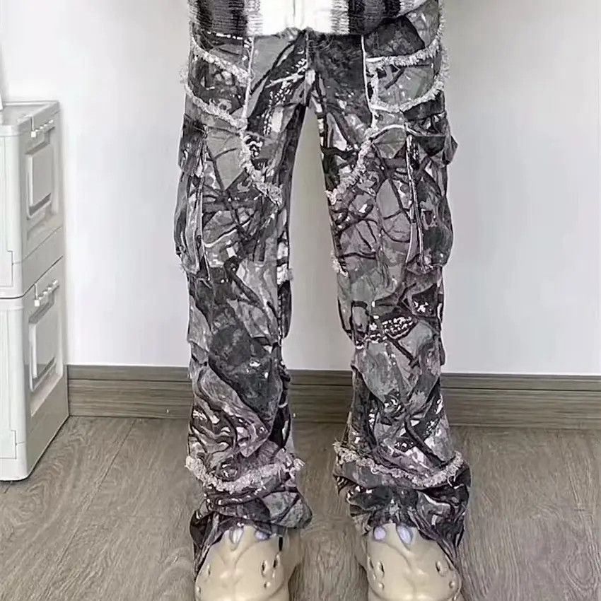Designer × Japanese Brand Faded wash camouflage baggy jeans Size US 33 - 4 Thumbnail