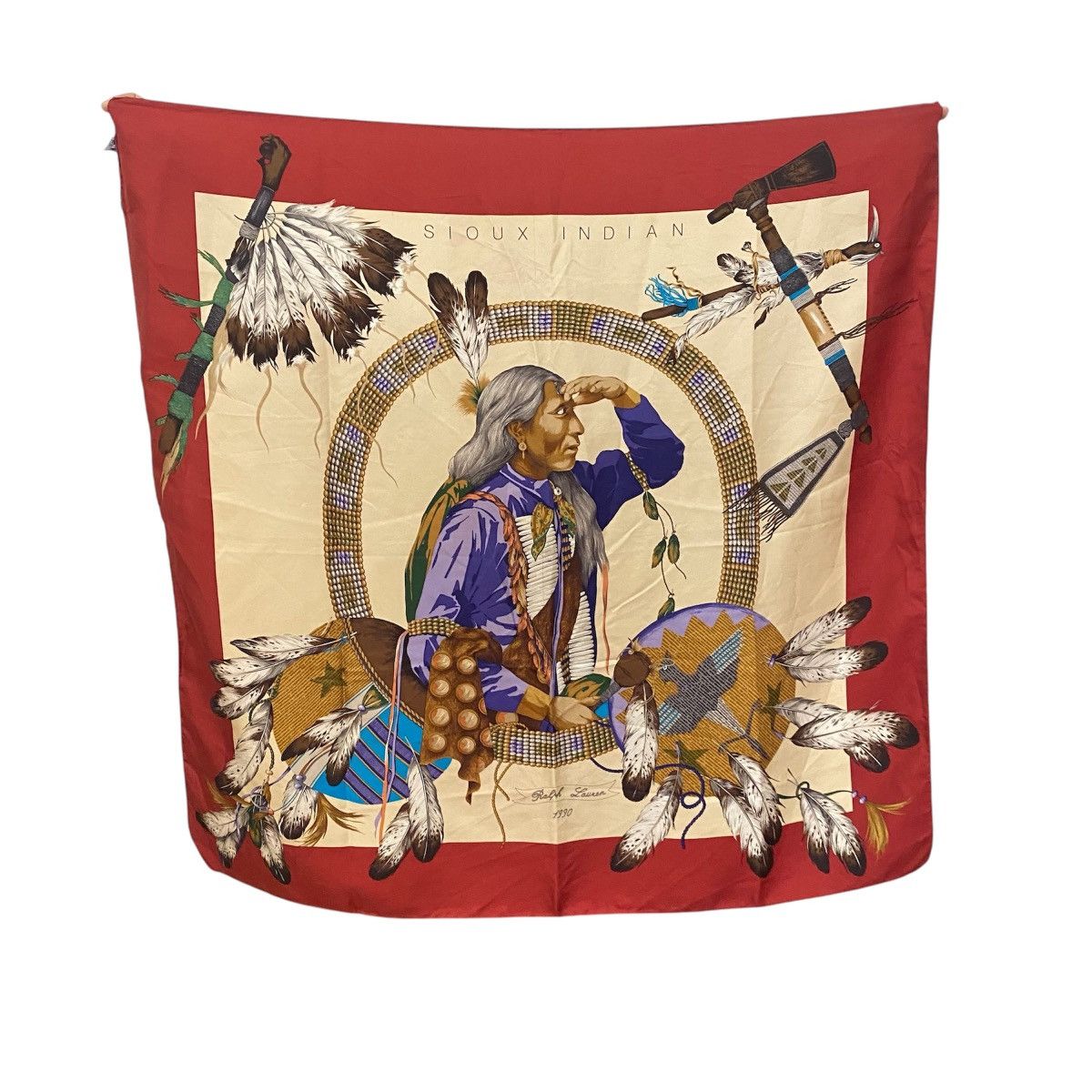 Ralph Lauren × Vintage Vintage Ralph Lauren Handchief Neckchief Bandana Sioux India Size ONE SIZE - 1 Thumbnail