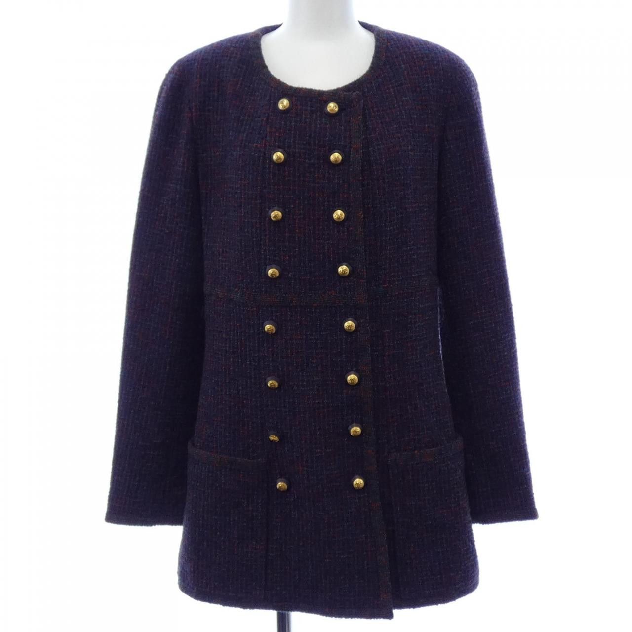 Chanel Chanel Chanel Collarless Jacket Textile Outerwear P02060V02904 93A DUTY FREE for USA Size ONE SIZE - 1 Thumbnail