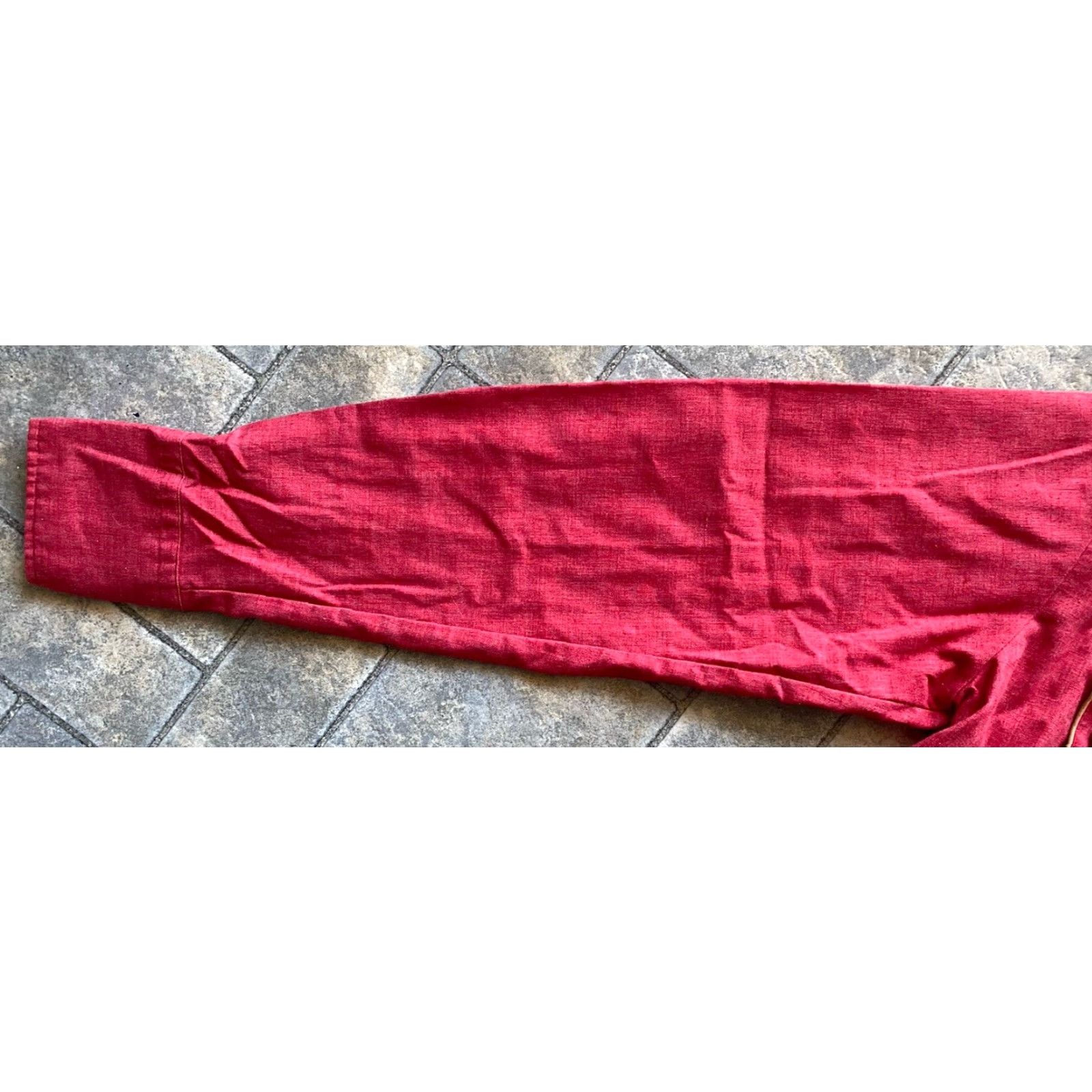 VINTAGE Montgomery Ward Dress Shirt Men 15-33 Red Wood Buttons USA Southwestern Western Mens 15-33 Red Wood Buttons Dress Shirt Made in USA