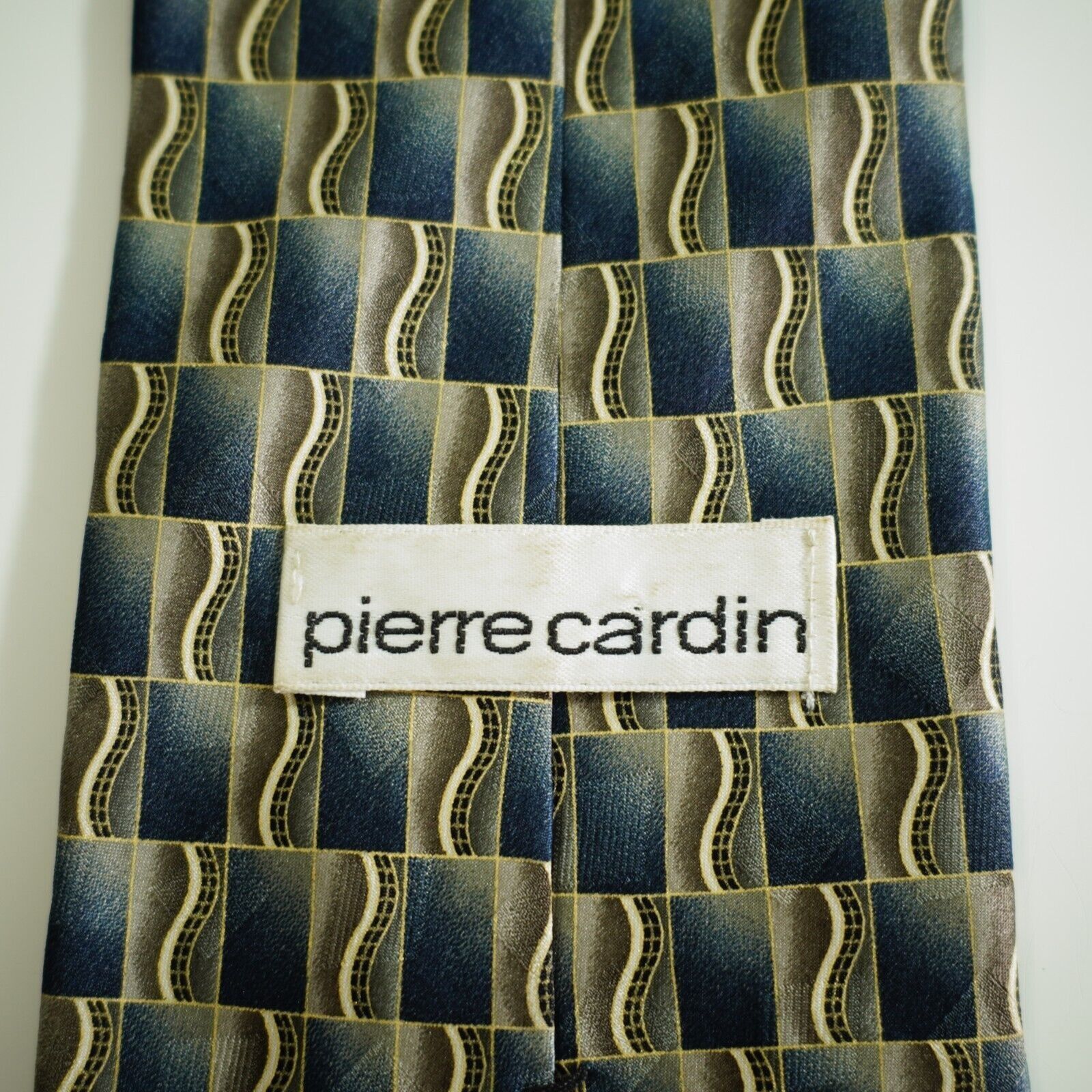 Pierre Cardin Pierre Cardin Tan Blue Metallic Abstract Geometric Print Wid Size ONE SIZE - 3 Thumbnail