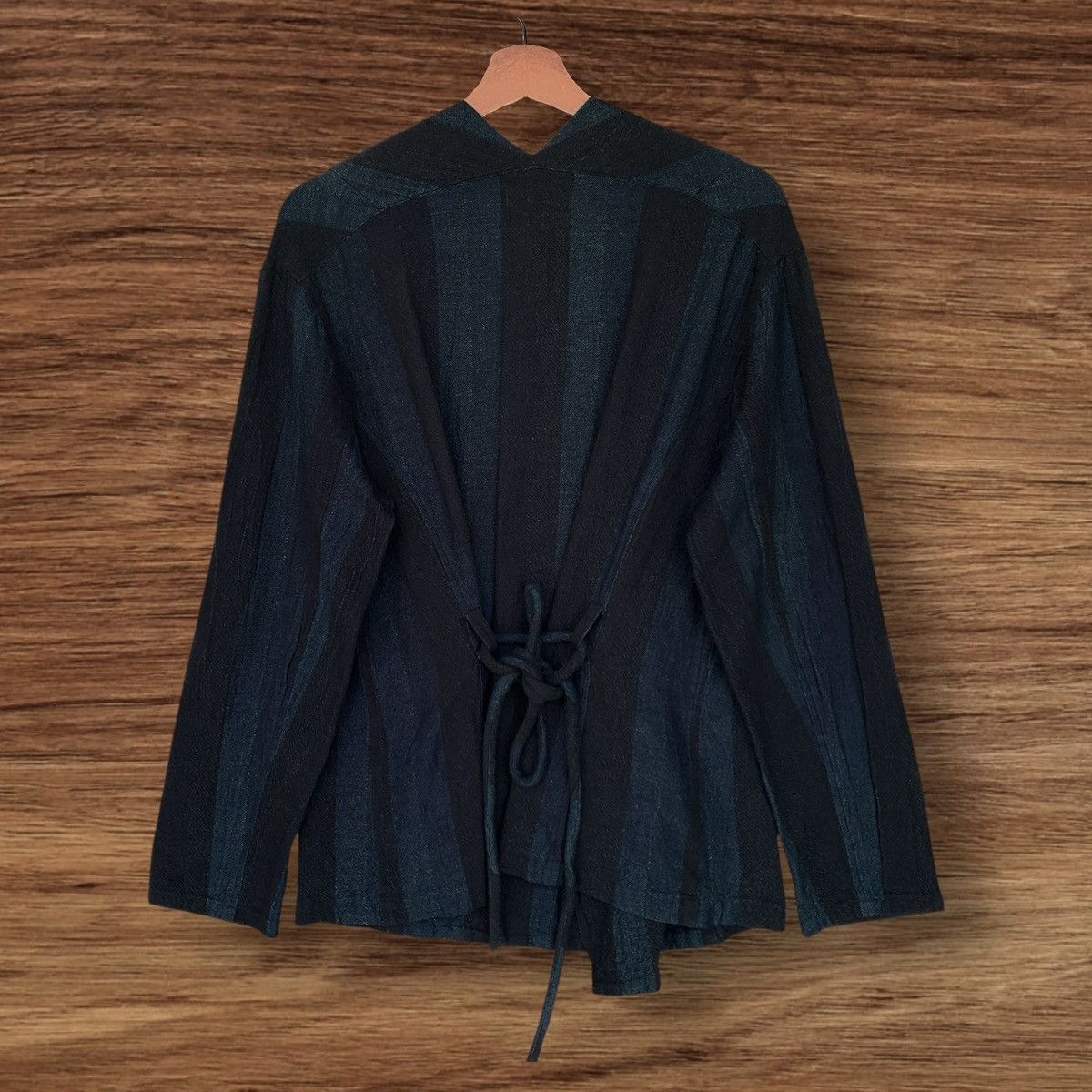 Issey Miyake ISSEY MIYAKE PLANTATION INDIGO MINIMALIST STRIPED COAT Size US M / EU 48-50 / 2 - 3 Thumbnail