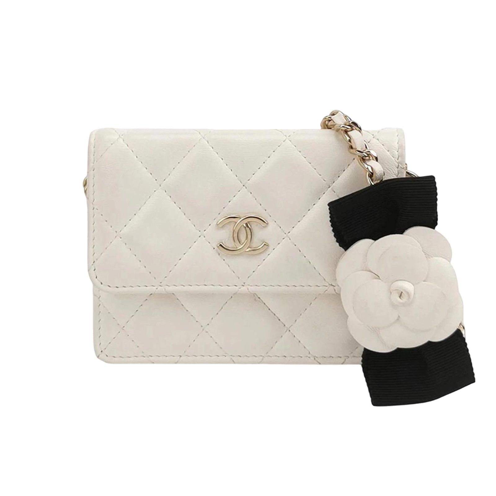 Chanel White Quilted Lambskin Flap Bag, Women's