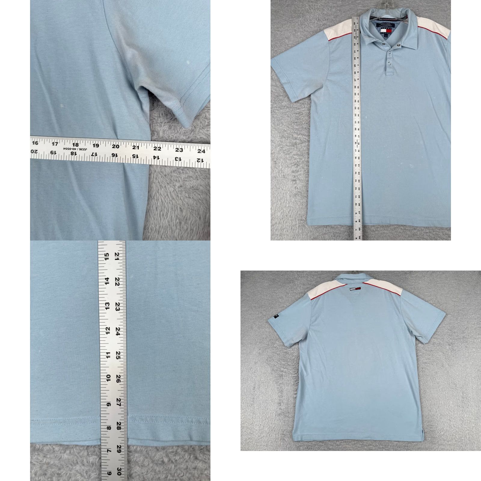 Tommy Hilfiger VINTAGE Tommy Hilfiger Polo Shirt Men Large Blue Cotton Blend Short Sleeve Slim Fit 40in Chest Regular - Polo Shirt Mens Size US L / EU 52-54 / 3 - 8 Thumbnail